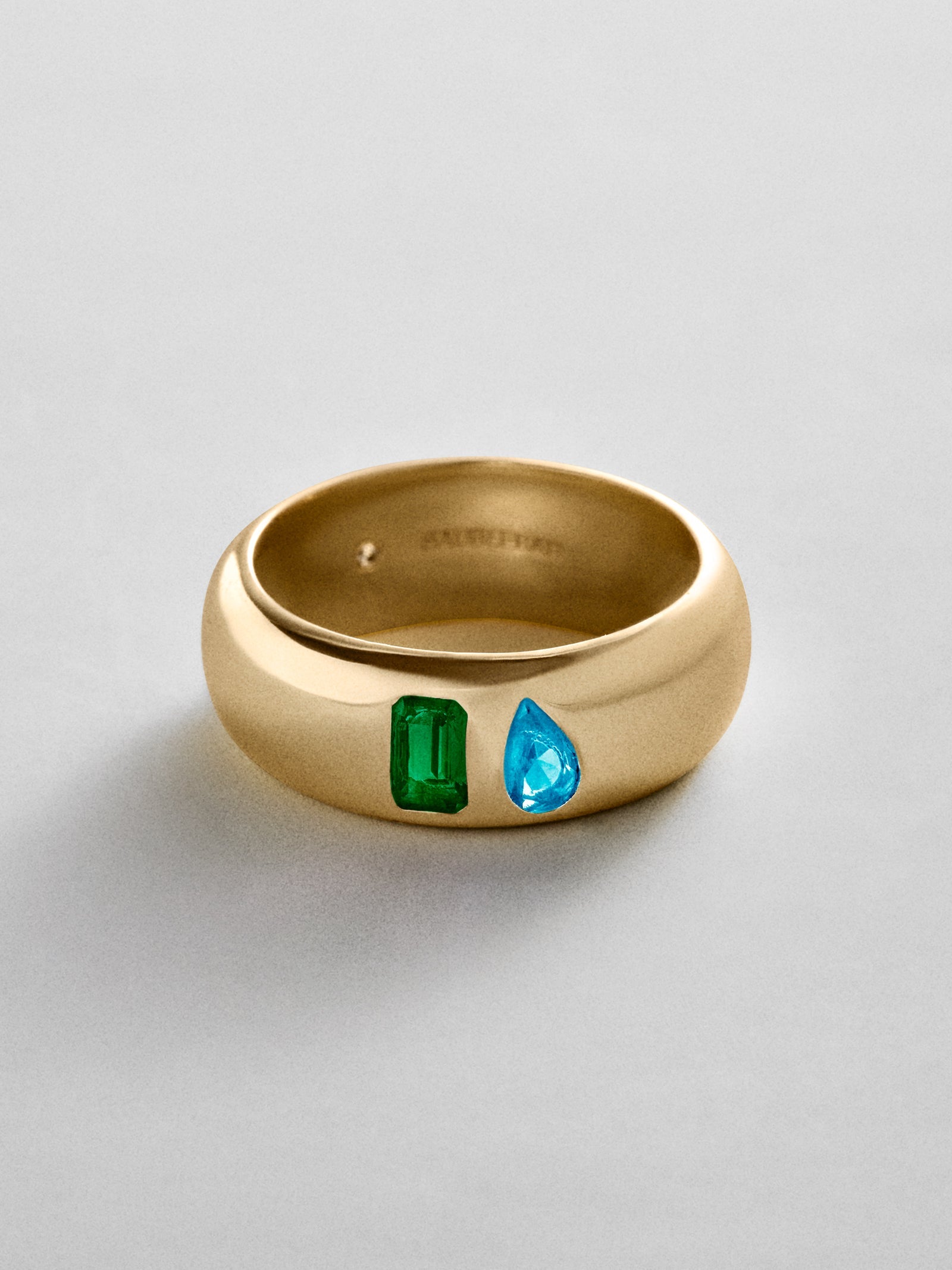 Multi-Stone Puffy Custom Birthstone Ring - Gold