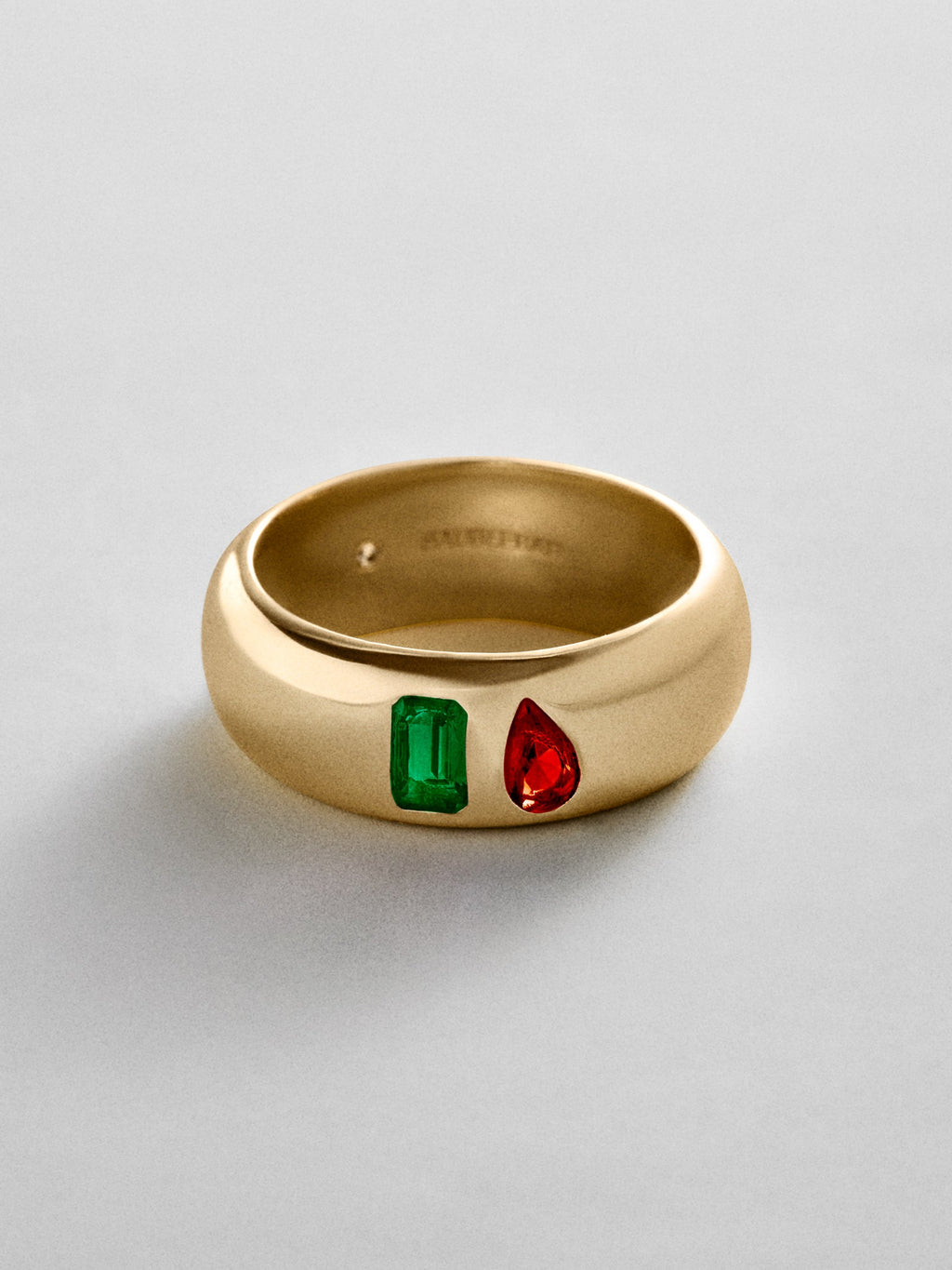 Multi-Stone Puffy Custom Birthstone Ring - Gold
