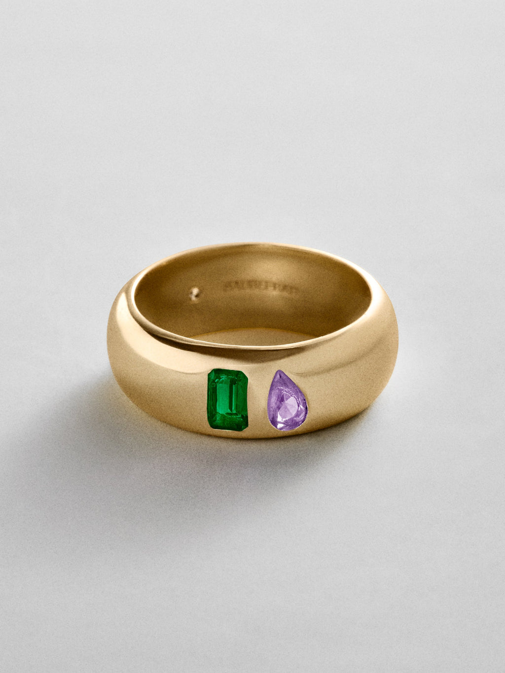 Multi-Stone Puffy Custom Birthstone Ring - Gold