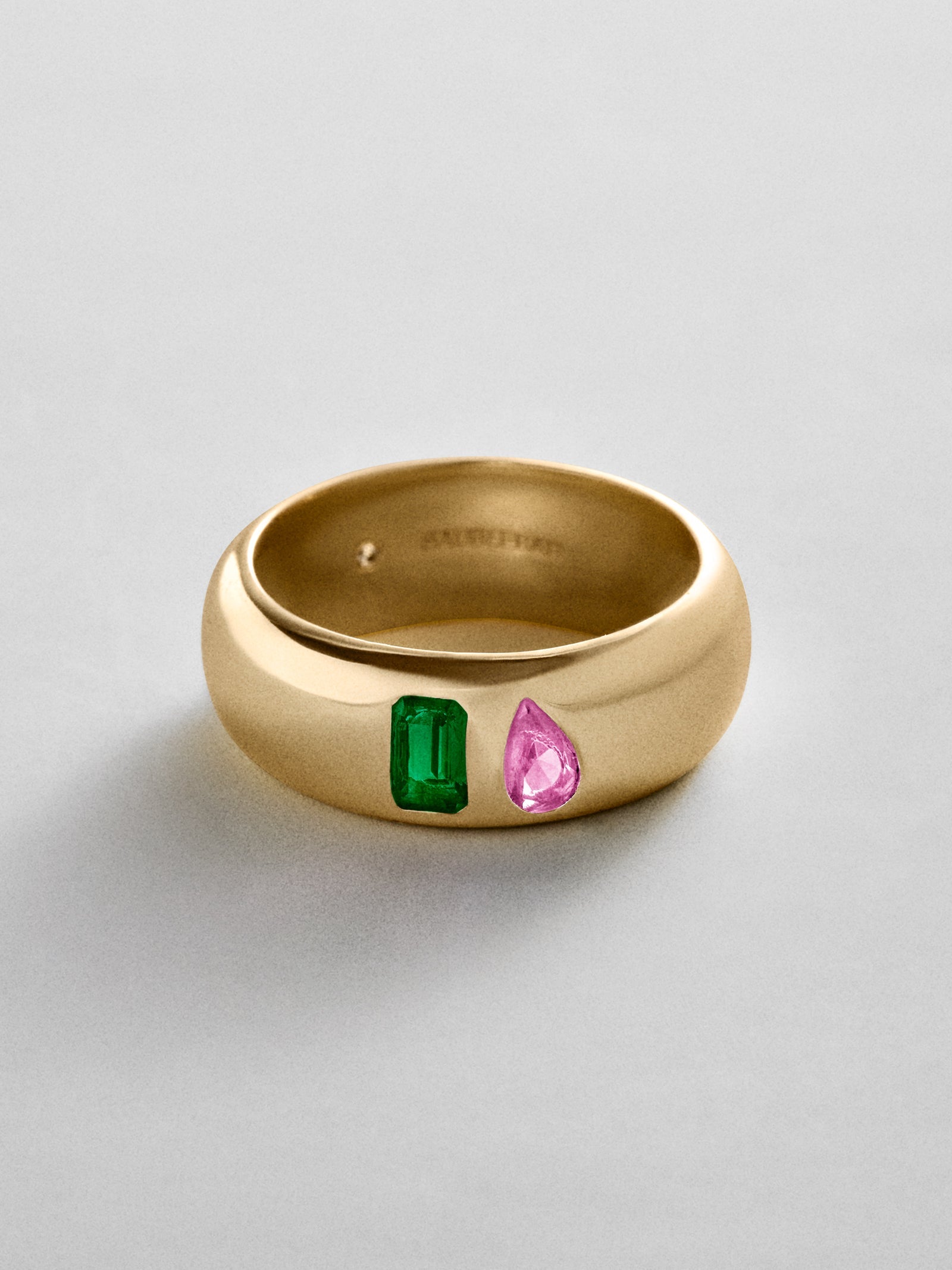 Multi-Stone Puffy Custom Birthstone Ring - Gold