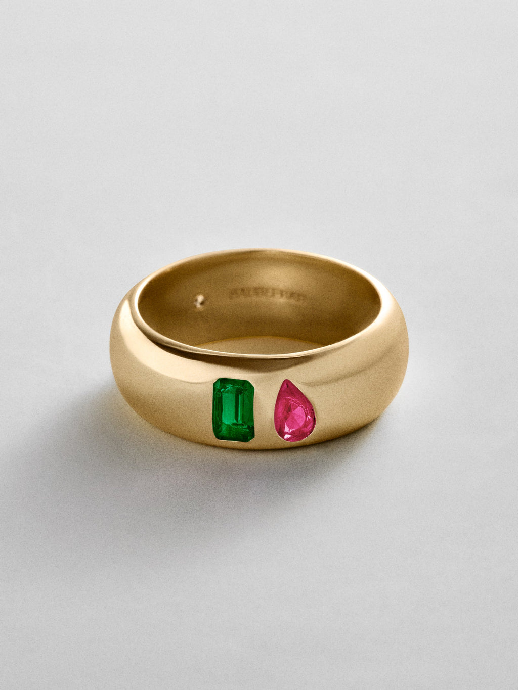 Multi-Stone Puffy Custom Birthstone Ring - Gold