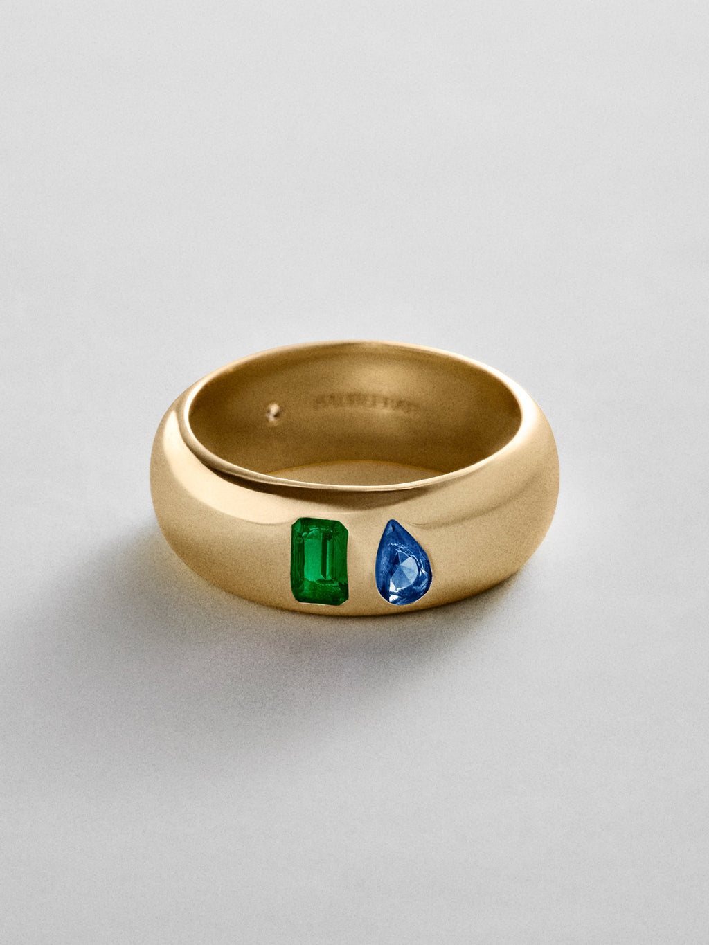 Multi-Stone Puffy Custom Birthstone Ring - Gold
