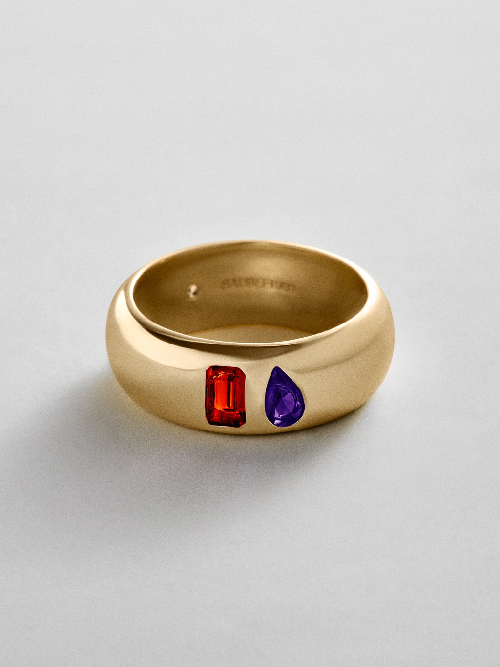 Multi-Stone Puffy Custom Birthstone Ring - Gold