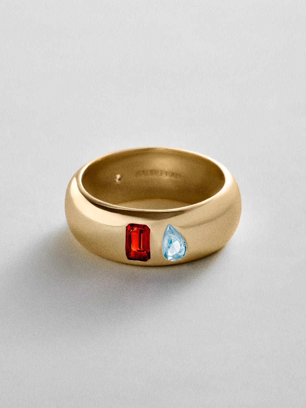 Multi-Stone Puffy Custom Birthstone Ring - Gold
