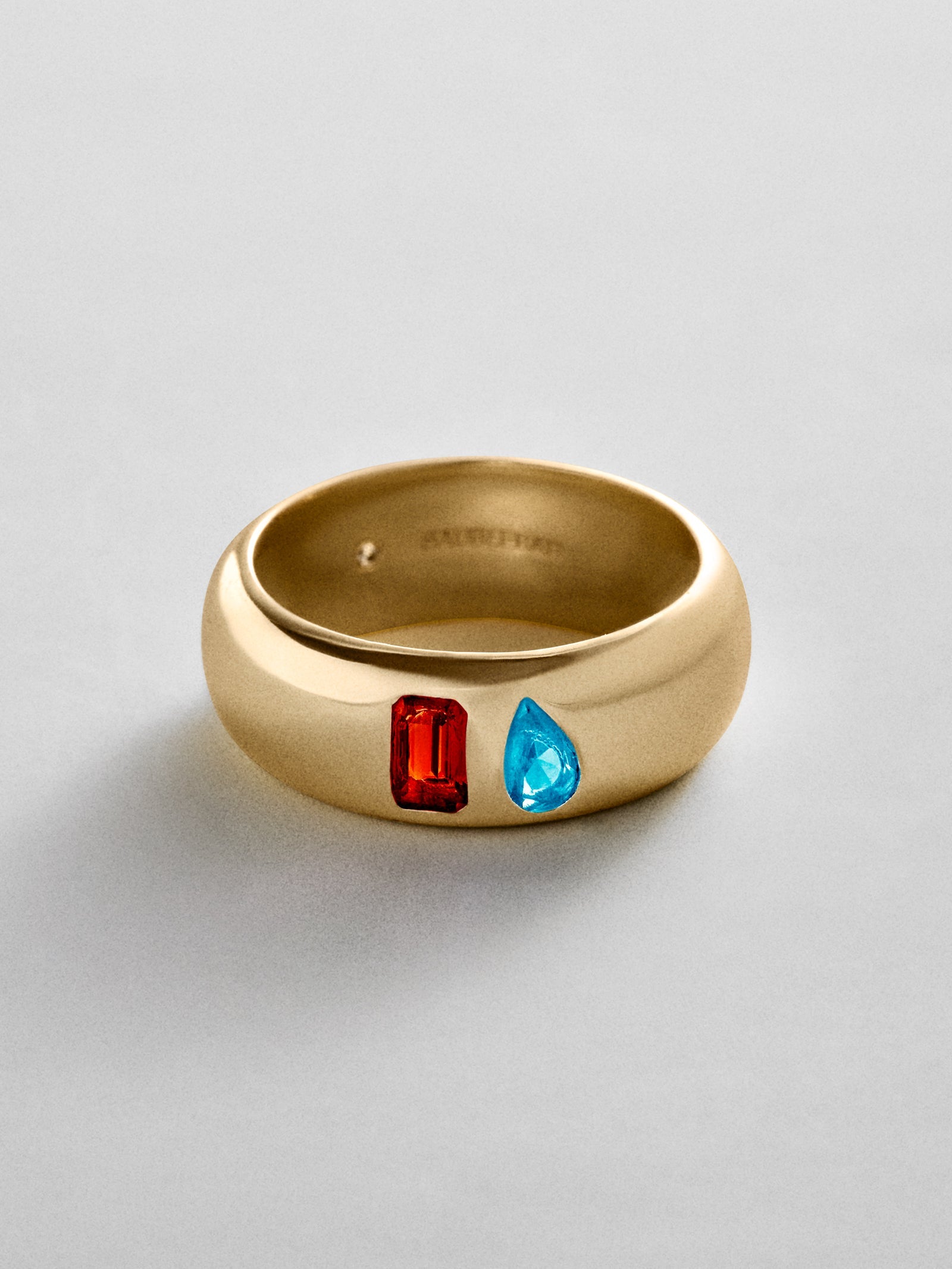 Multi-Stone Puffy Custom Birthstone Ring - Gold