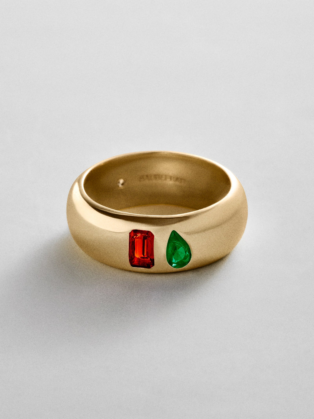 Multi-Stone Puffy Custom Birthstone Ring - Gold