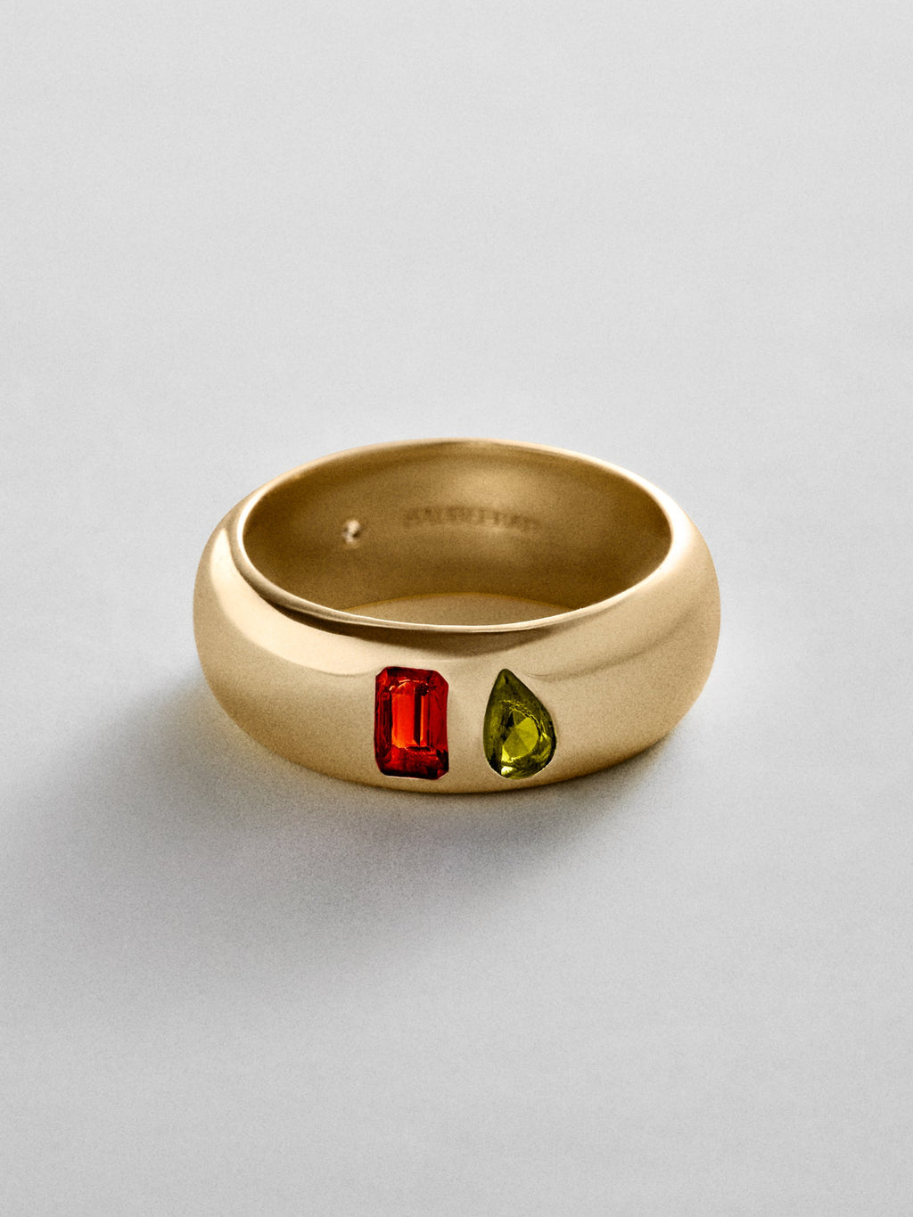 Multi-Stone Puffy Custom Birthstone Ring - Gold