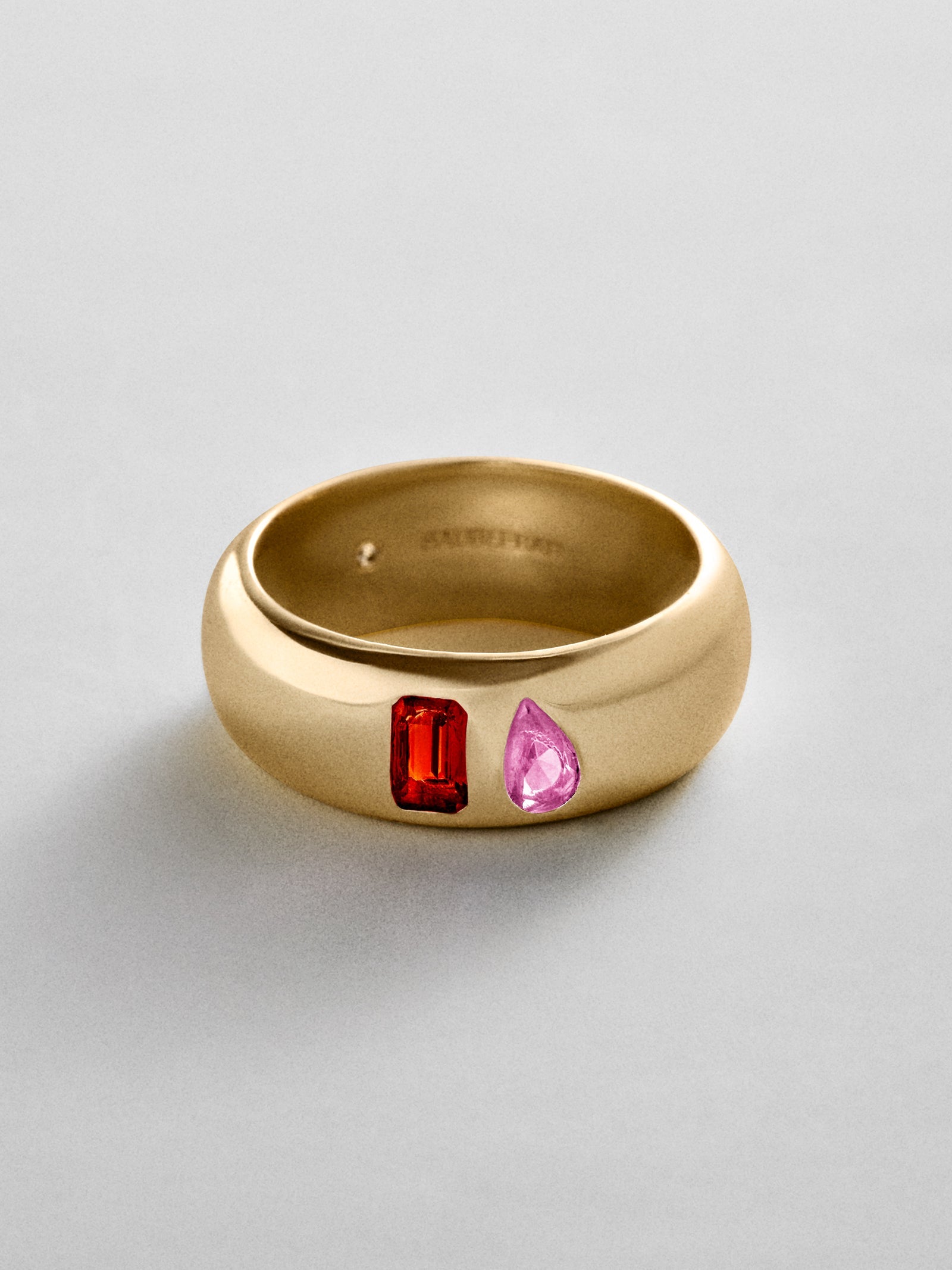 Multi-Stone Puffy Custom Birthstone Ring - Gold