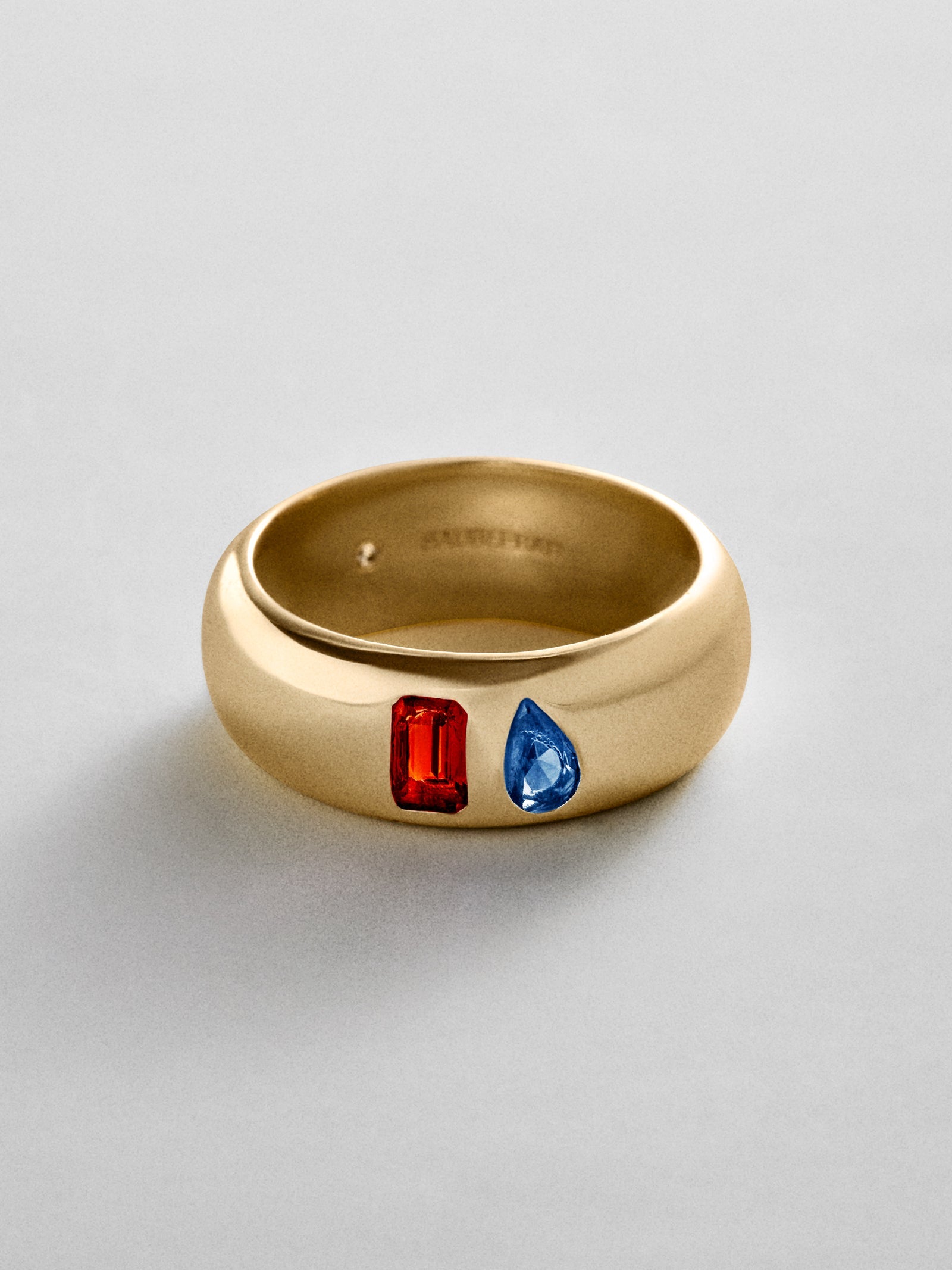 Multi-Stone Puffy Custom Birthstone Ring - Gold