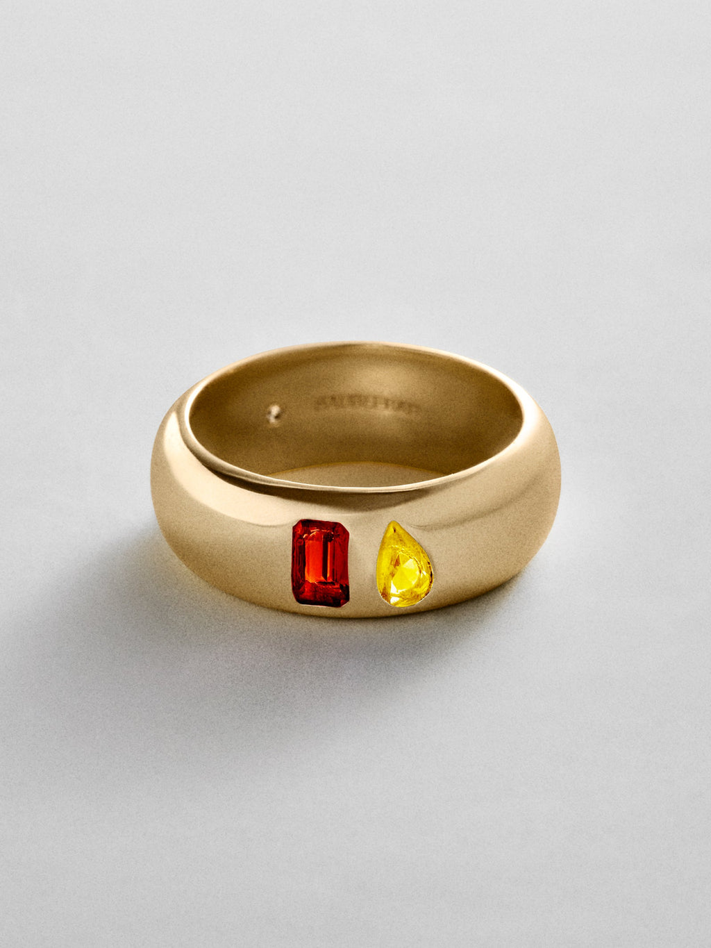 Multi-Stone Puffy Custom Birthstone Ring - Gold