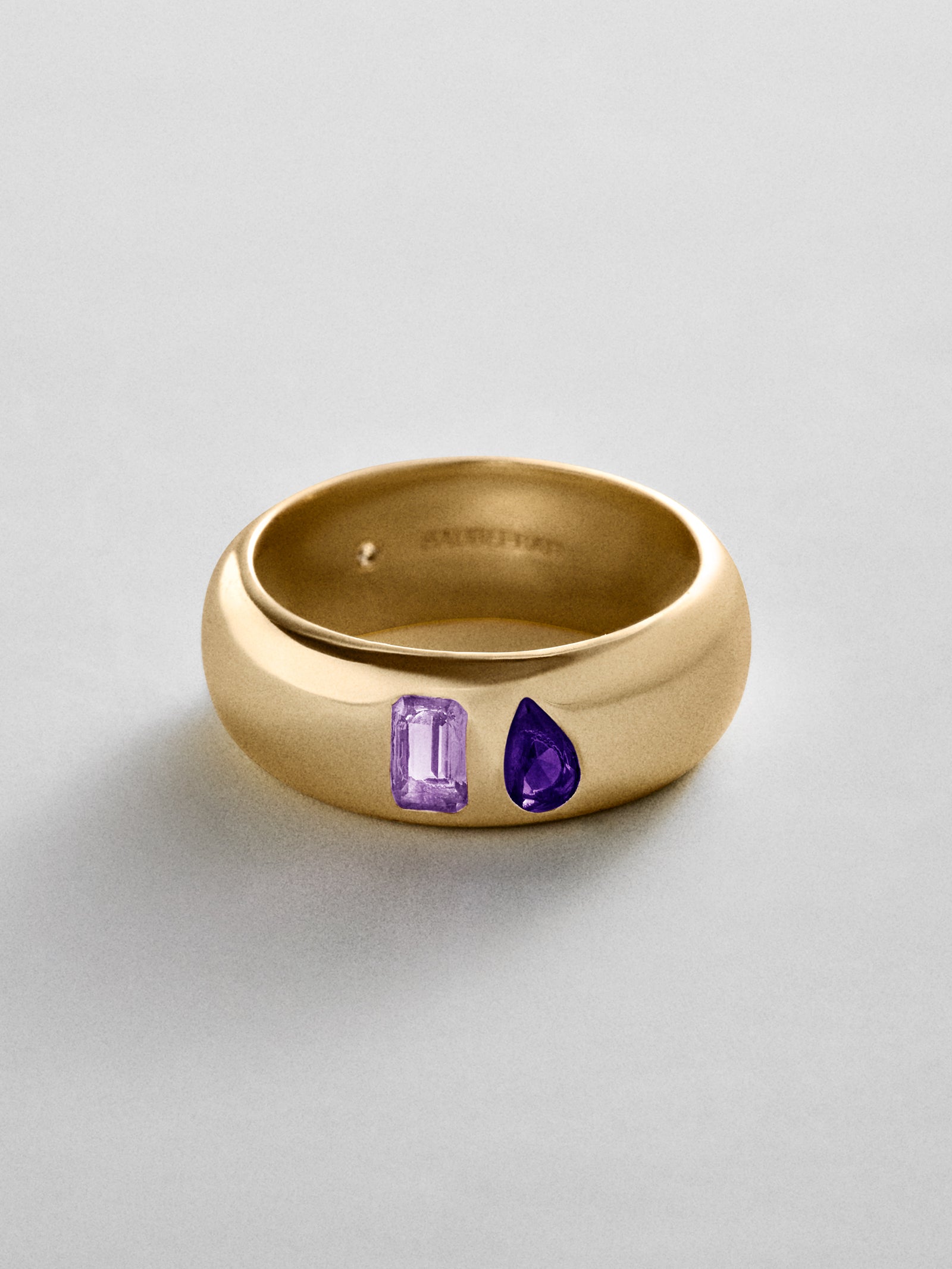 Multi-Stone Puffy Custom Birthstone Ring - Gold