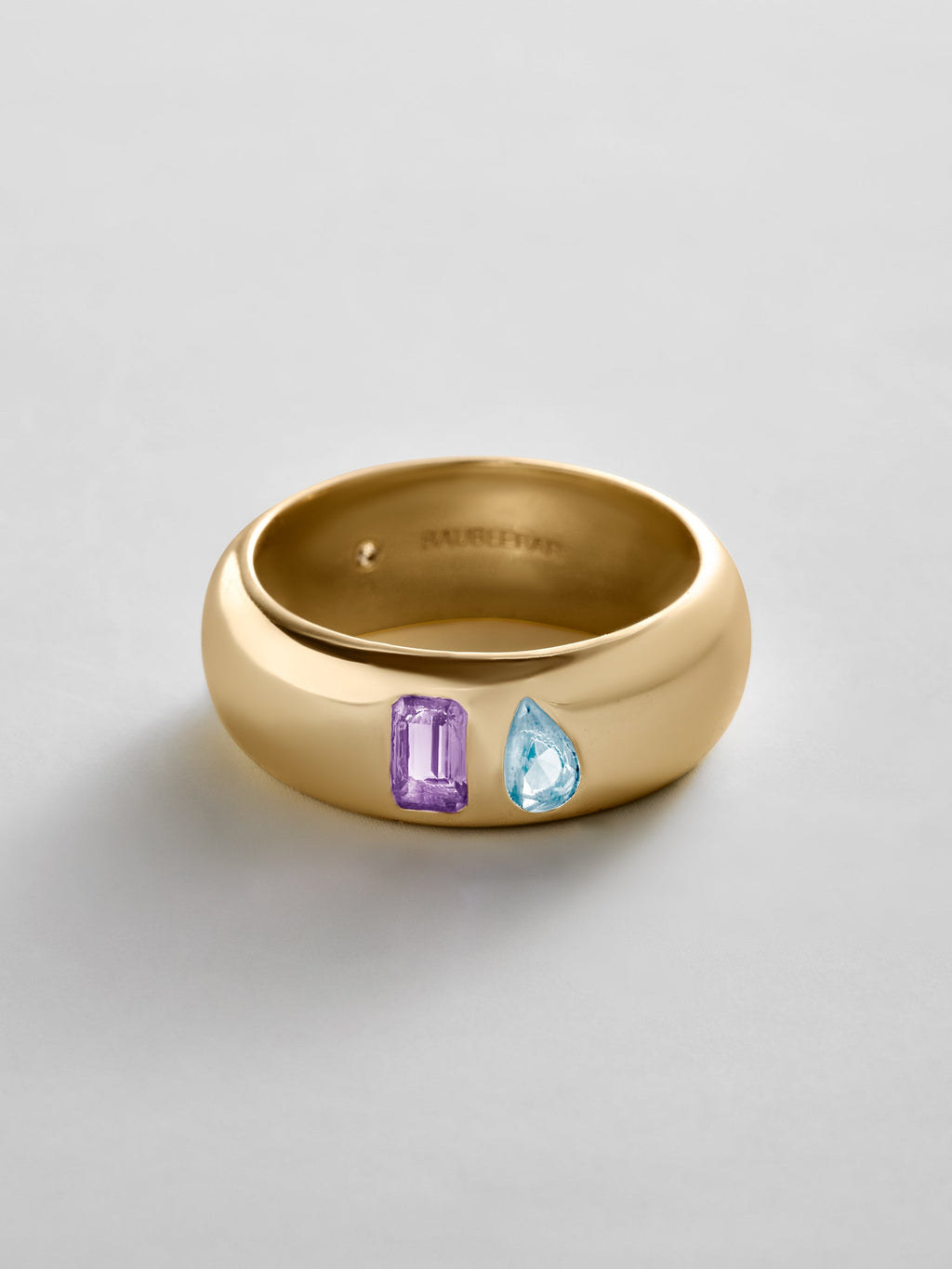 Multi-Stone Puffy Custom Birthstone Ring - Gold