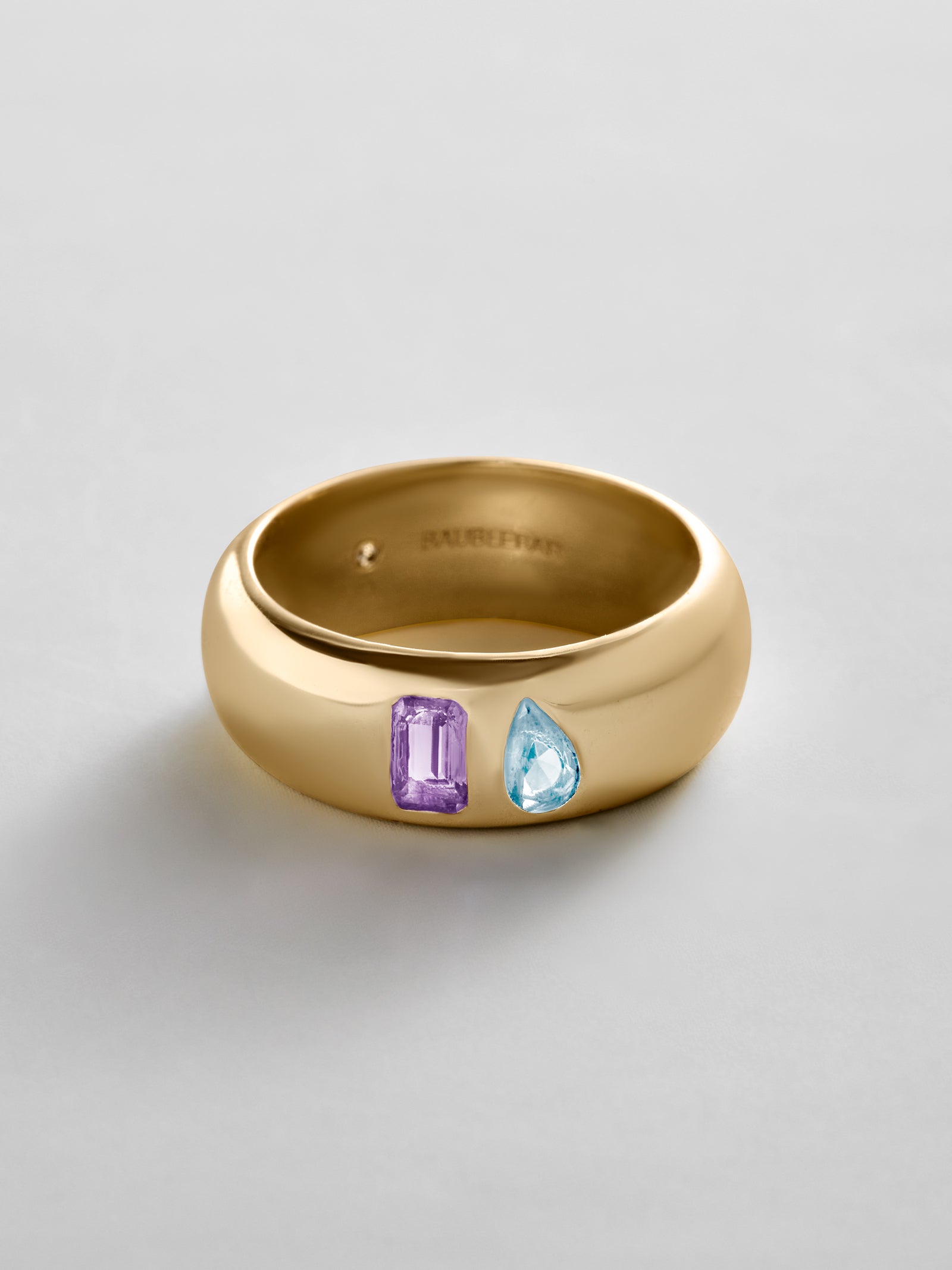 Multi-Stone Puffy Custom Birthstone Ring - Gold