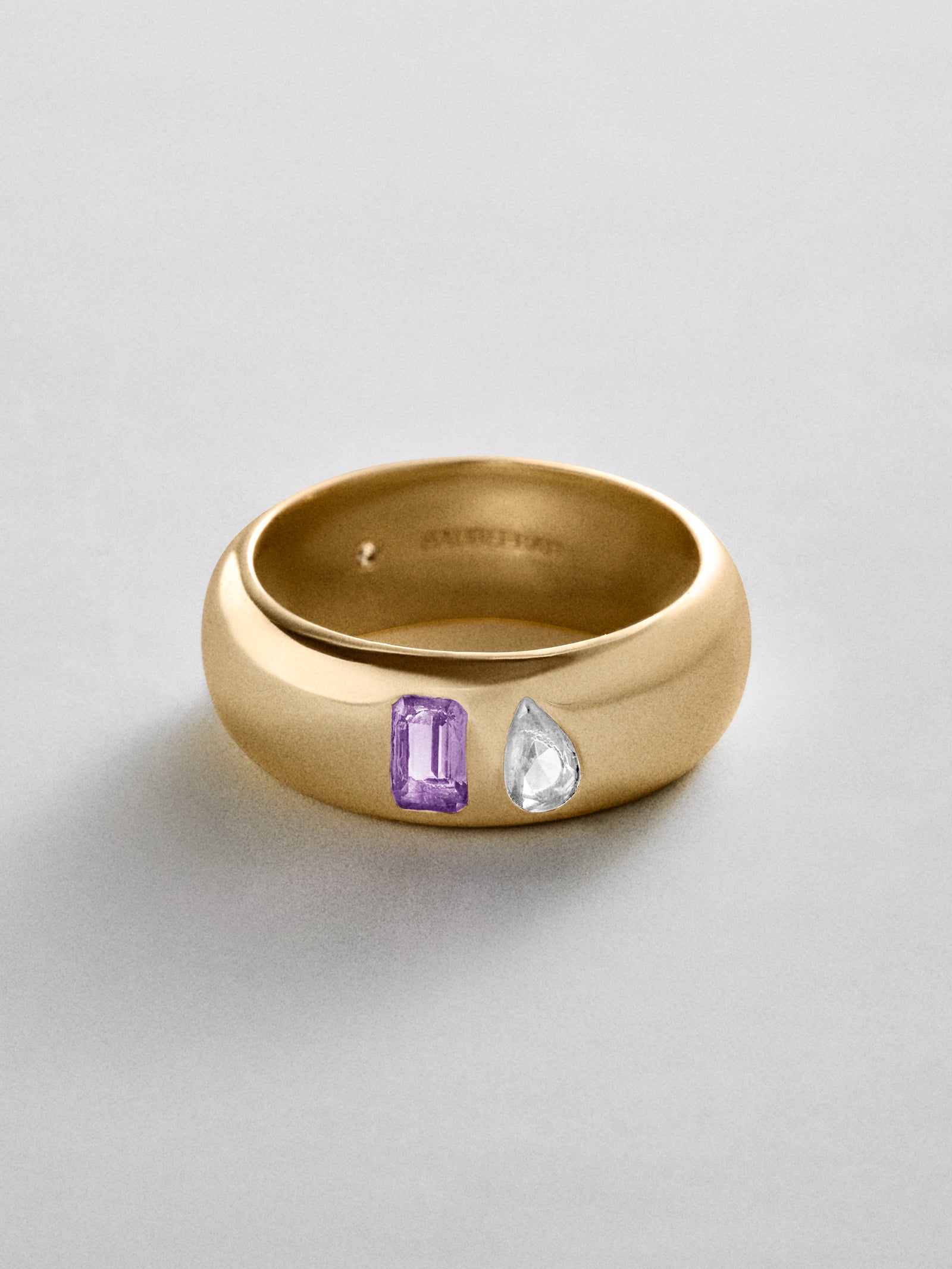 Multi-Stone Puffy Custom Birthstone Ring - Gold