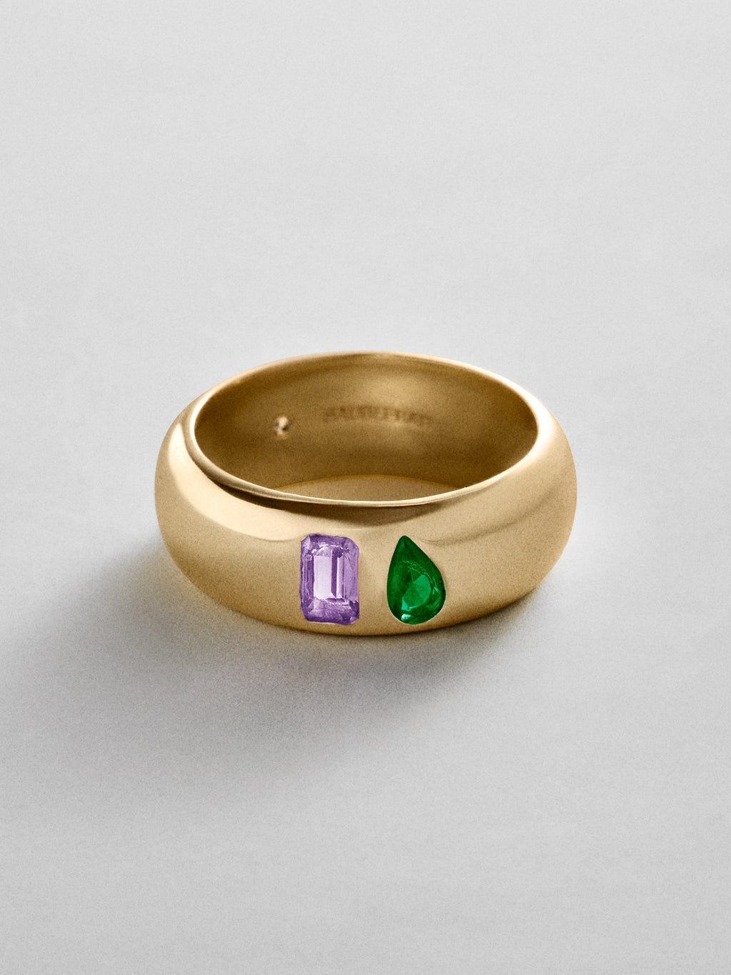 Multi-Stone Puffy Custom Birthstone Ring - Gold