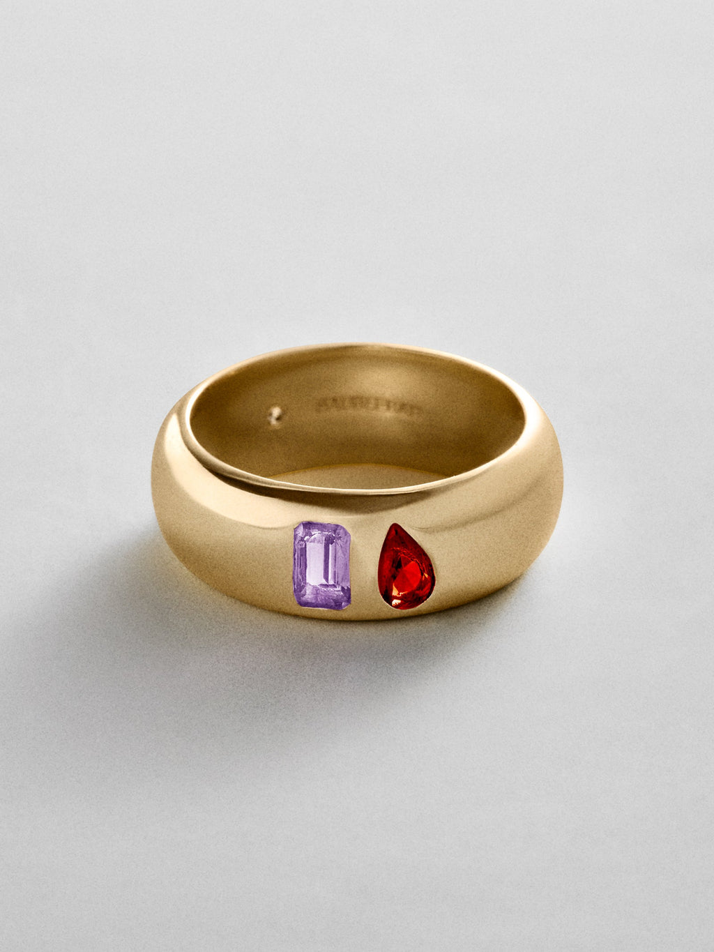 Multi-Stone Puffy Custom Birthstone Ring - Gold