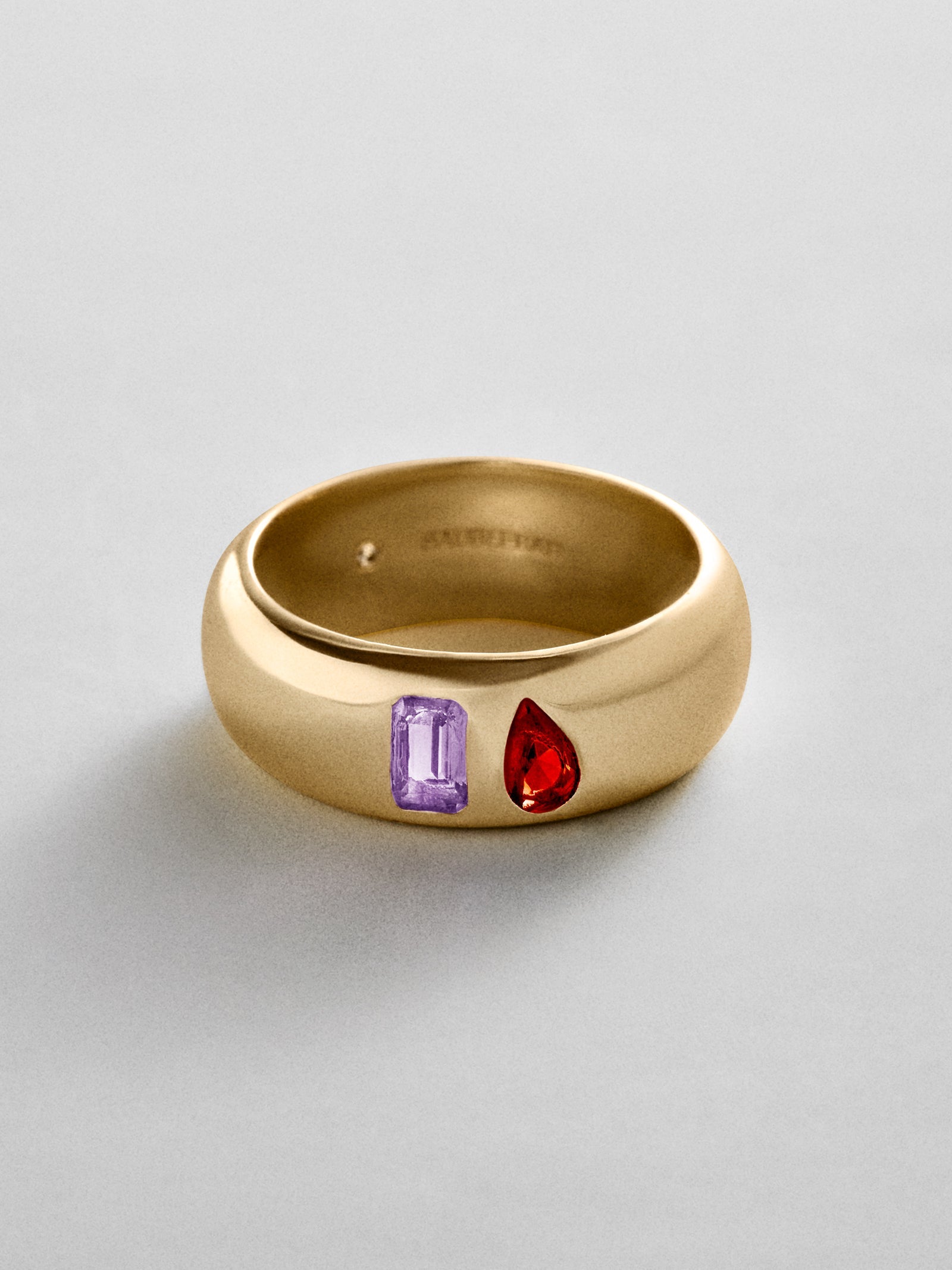 Multi-Stone Puffy Custom Birthstone Ring - Gold