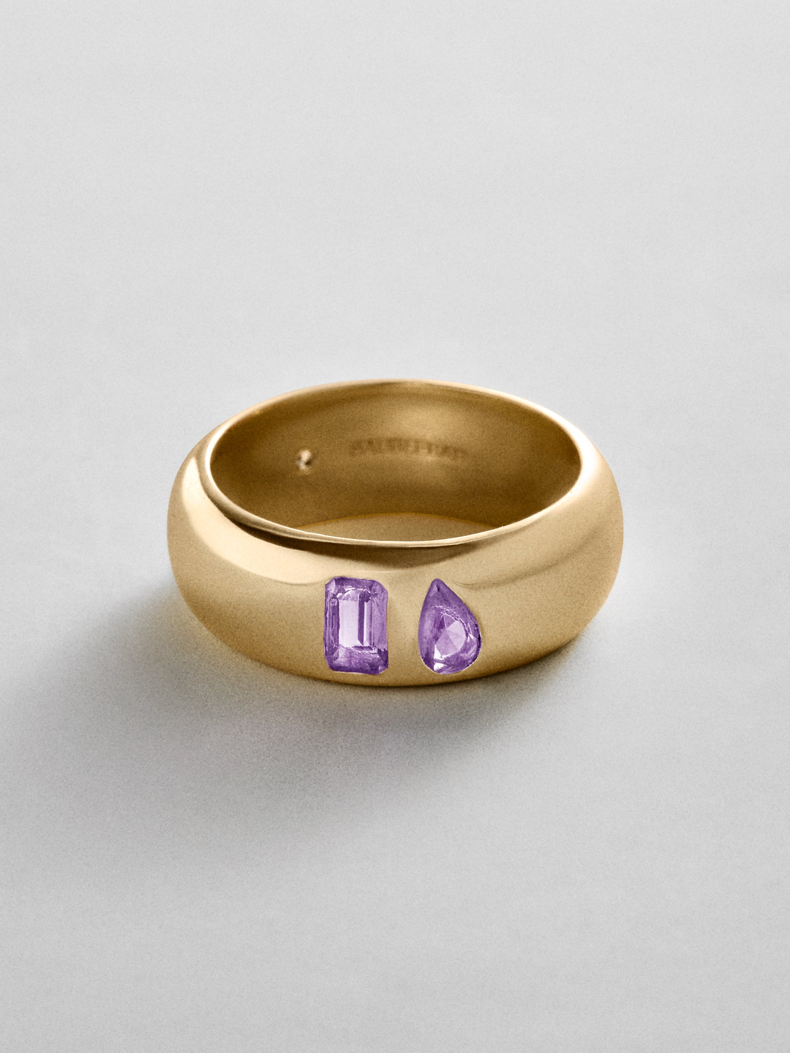 Multi-Stone Puffy Custom Birthstone Ring - Gold