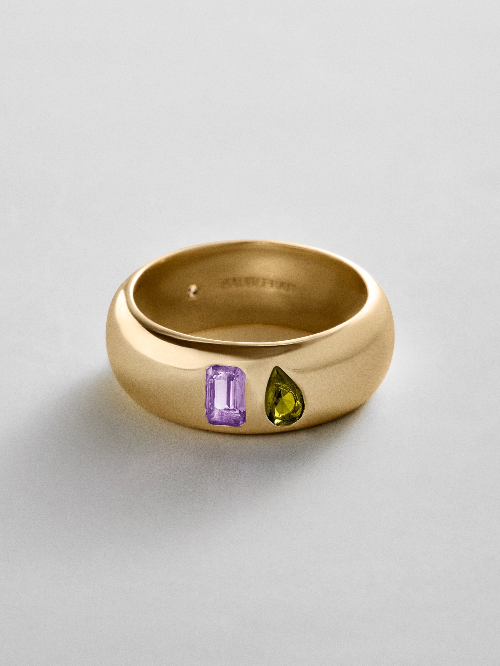 Multi-Stone Puffy Custom Birthstone Ring - Gold