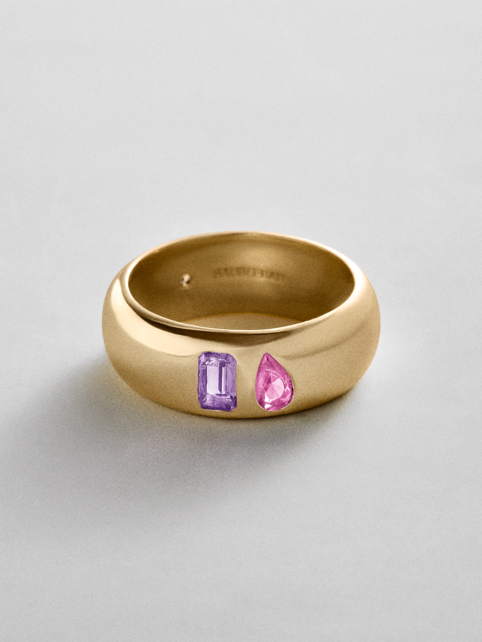 Multi-Stone Puffy Custom Birthstone Ring - Gold