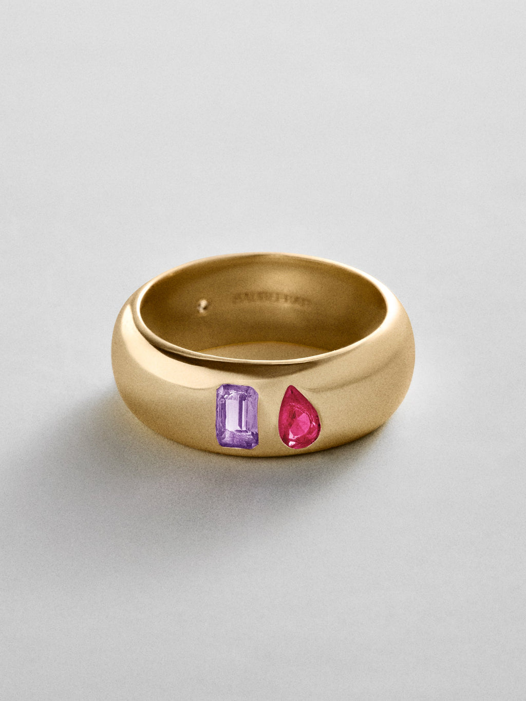 Multi-Stone Puffy Custom Birthstone Ring - Gold