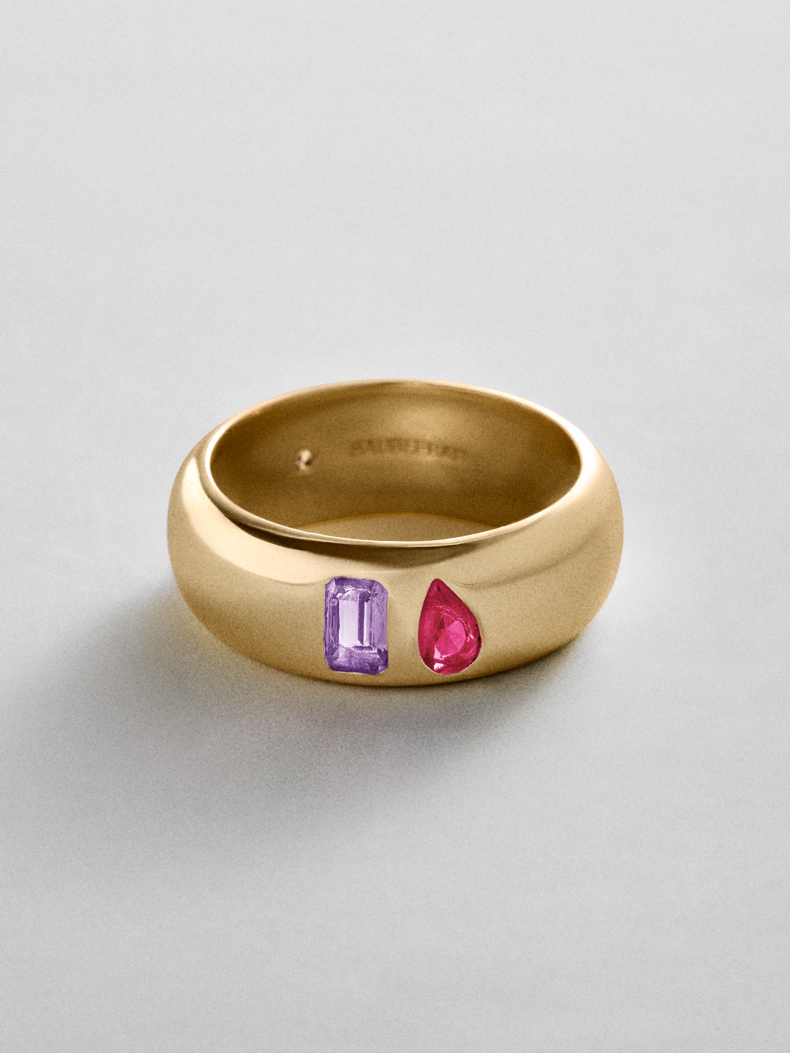 Multi-Stone Puffy Custom Birthstone Ring - Gold