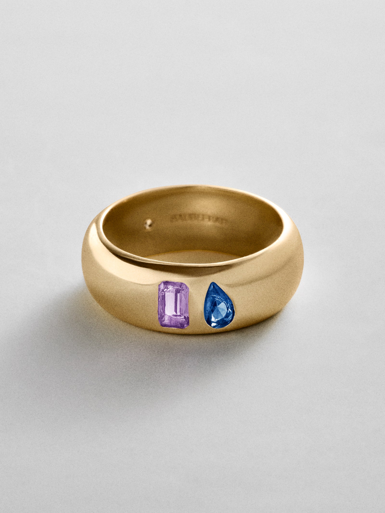 Multi-Stone Puffy Custom Birthstone Ring - Gold