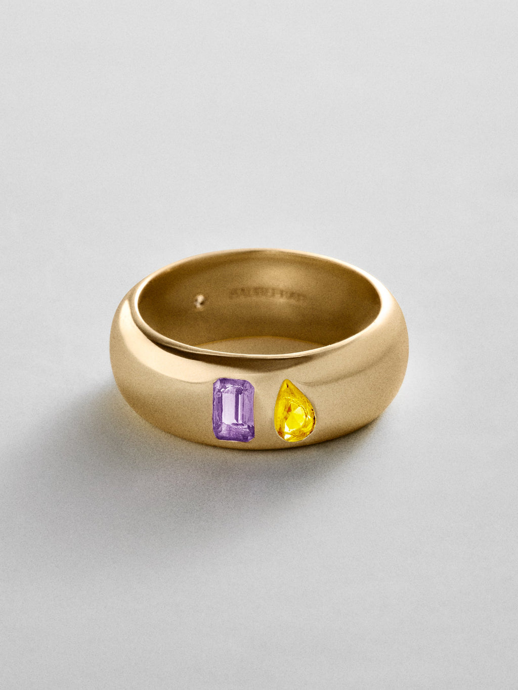 Multi-Stone Puffy Custom Birthstone Ring - Gold