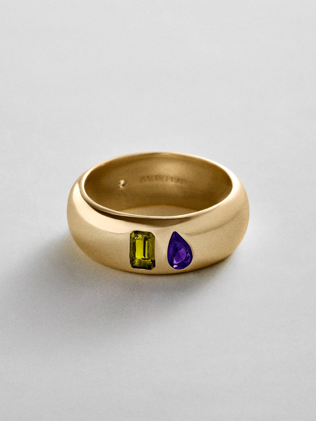 Multi-Stone Puffy Custom Birthstone Ring - Gold
