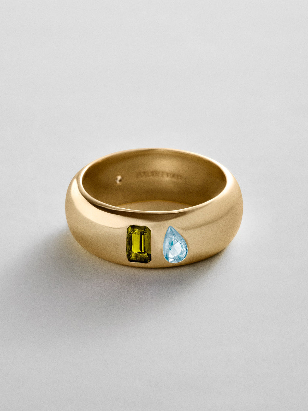 Multi-Stone Puffy Custom Birthstone Ring - Gold