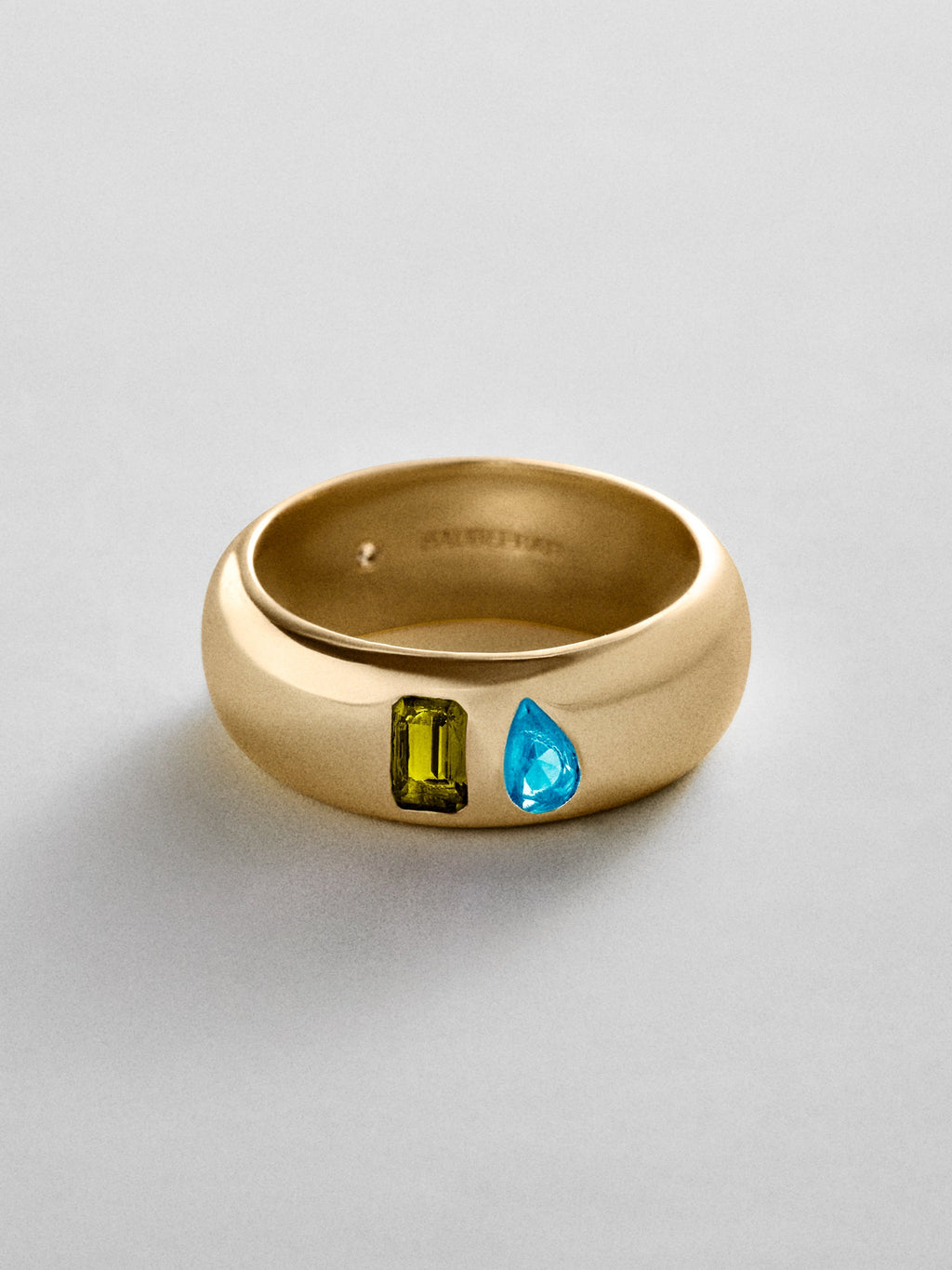 Multi-Stone Puffy Custom Birthstone Ring - Gold