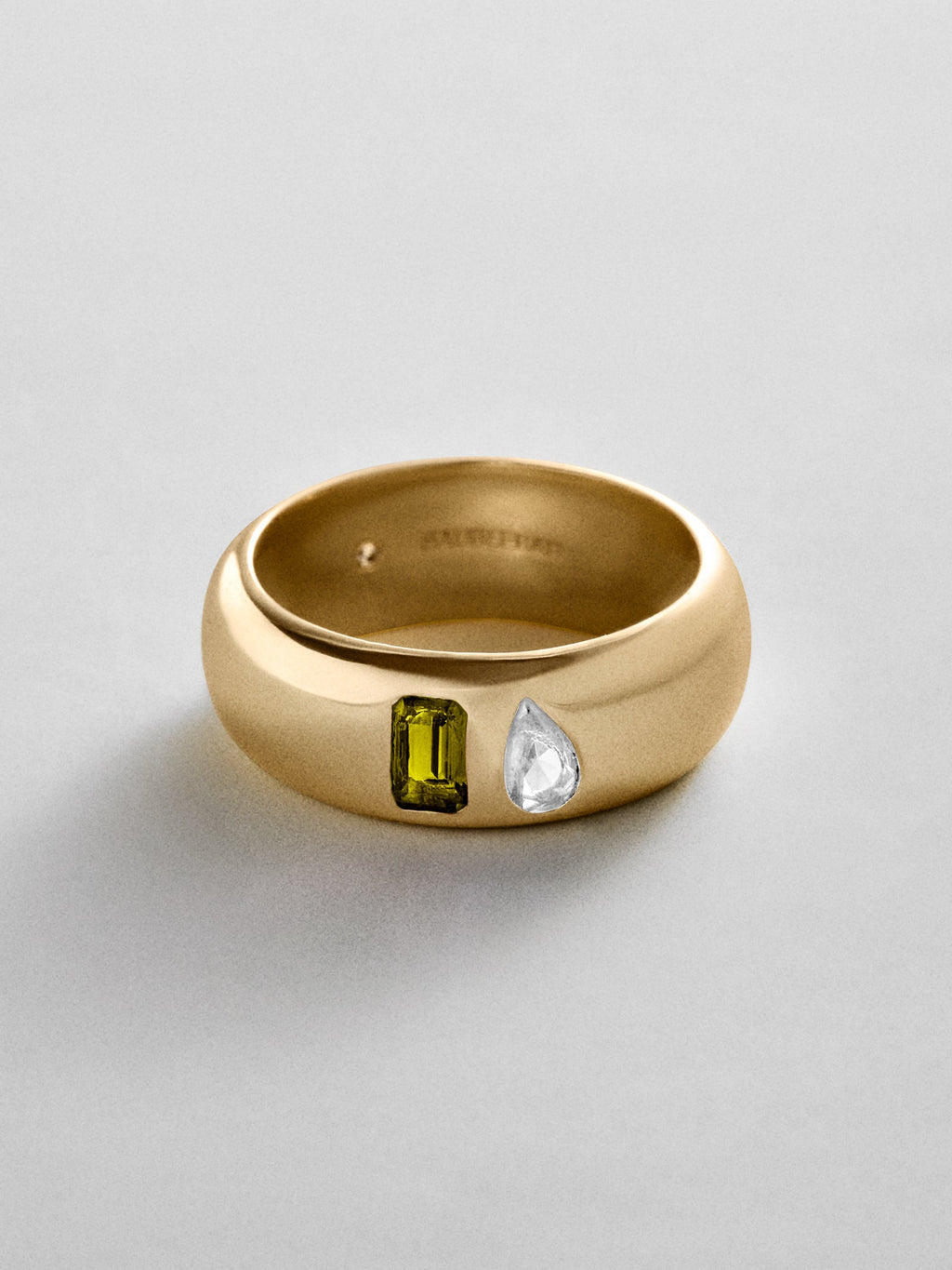 Multi-Stone Puffy Custom Birthstone Ring - Gold