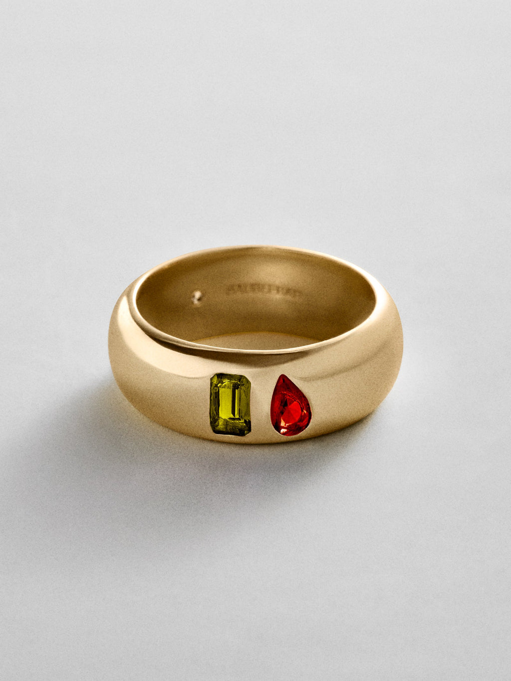 Multi-Stone Puffy Custom Birthstone Ring - Gold