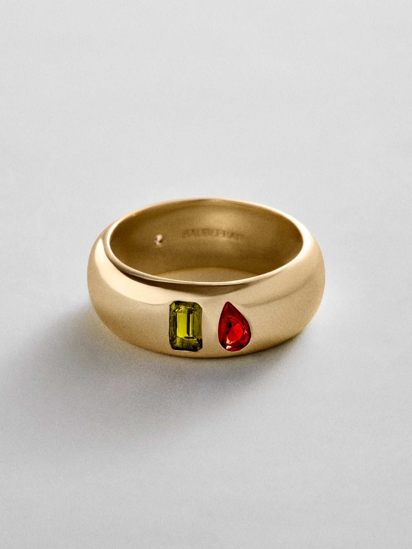 Multi-Stone Puffy Custom Birthstone Ring - Gold