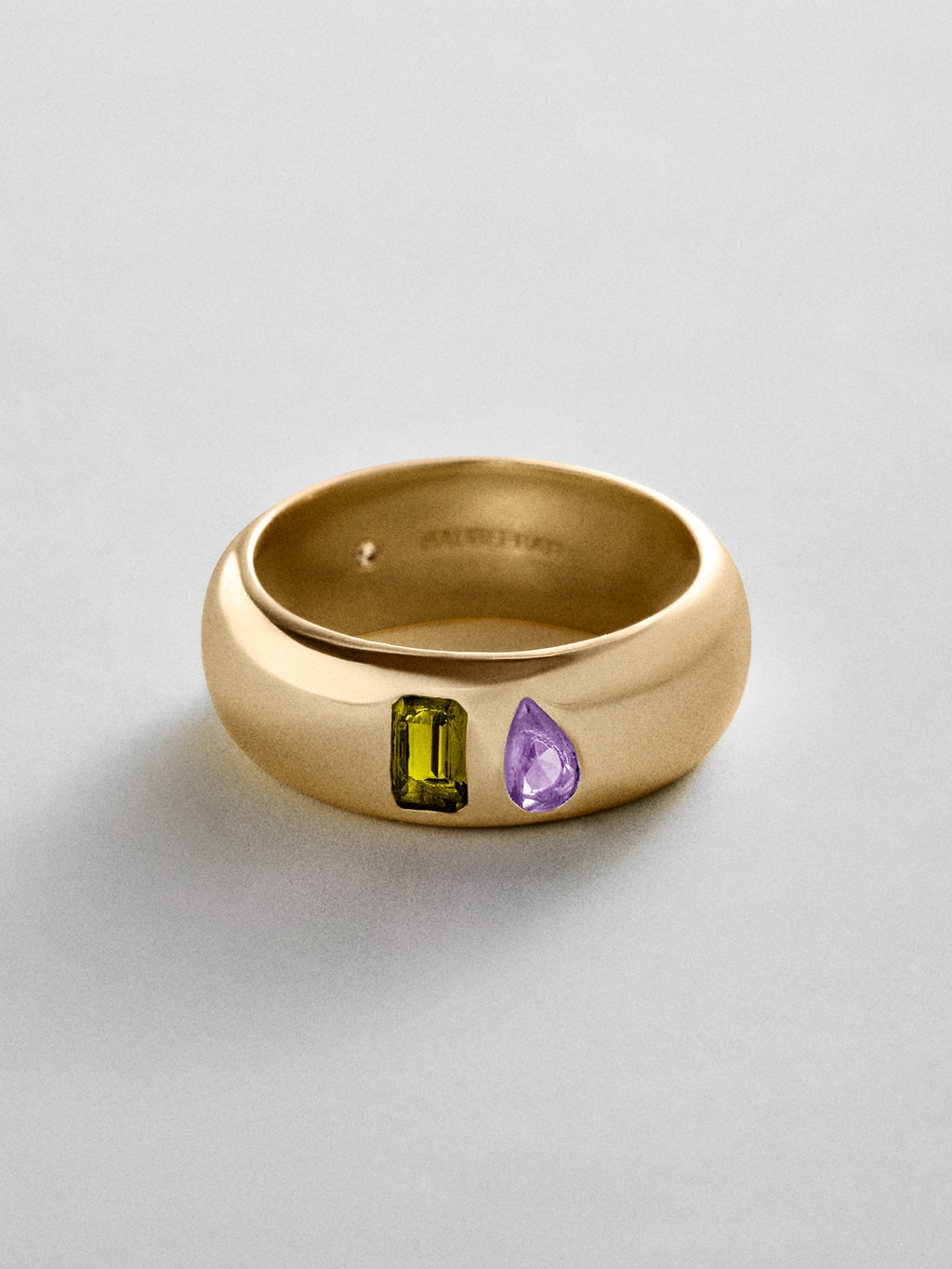 Multi-Stone Puffy Custom Birthstone Ring - Gold