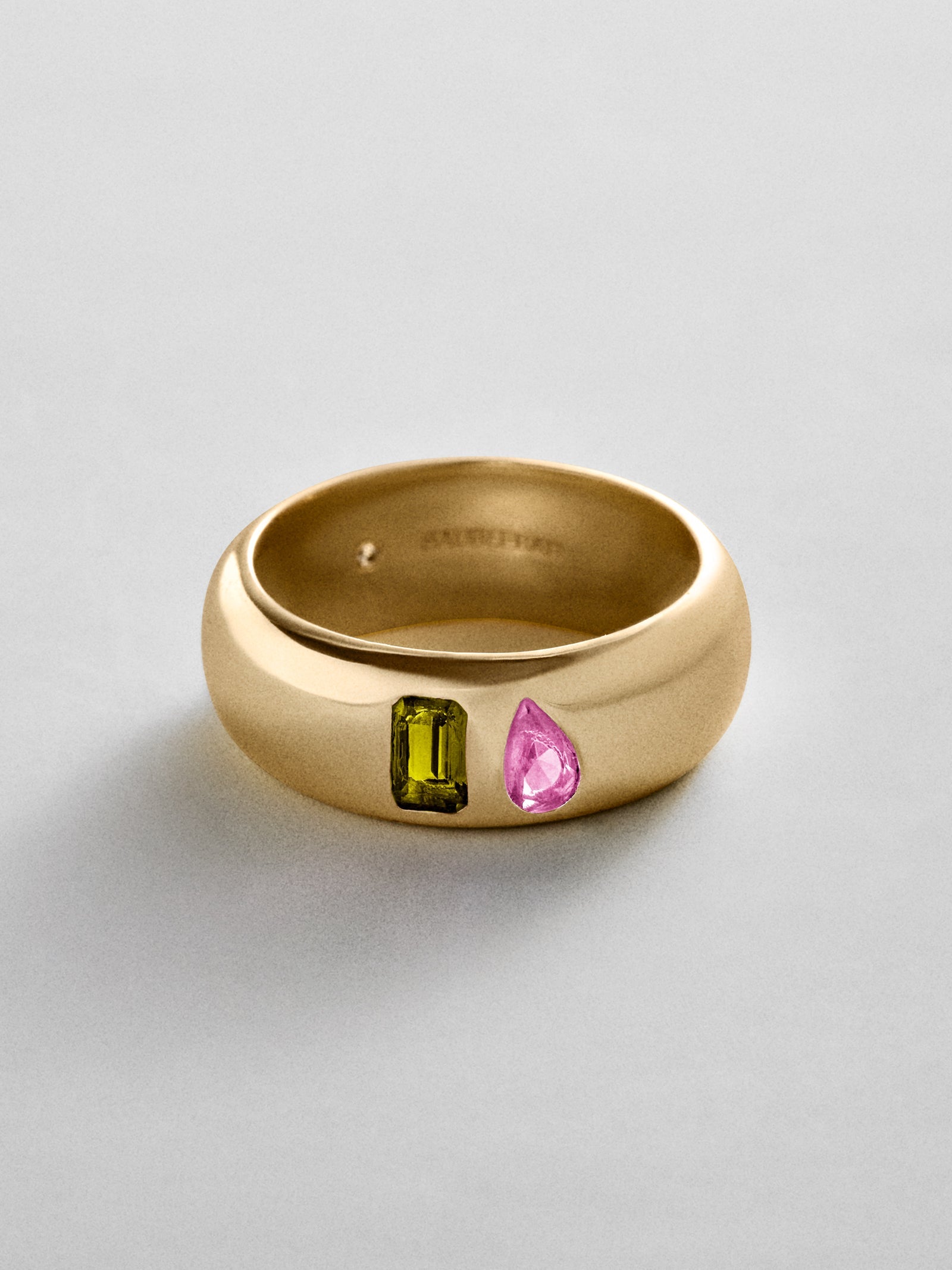 Multi-Stone Puffy Custom Birthstone Ring - Gold