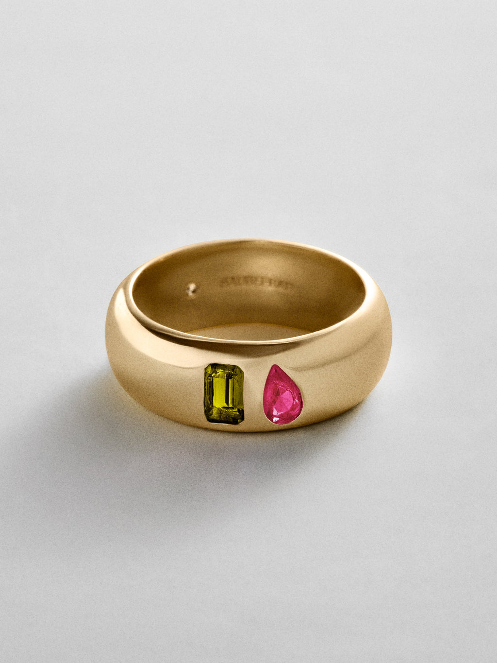 Multi-Stone Puffy Custom Birthstone Ring - Gold