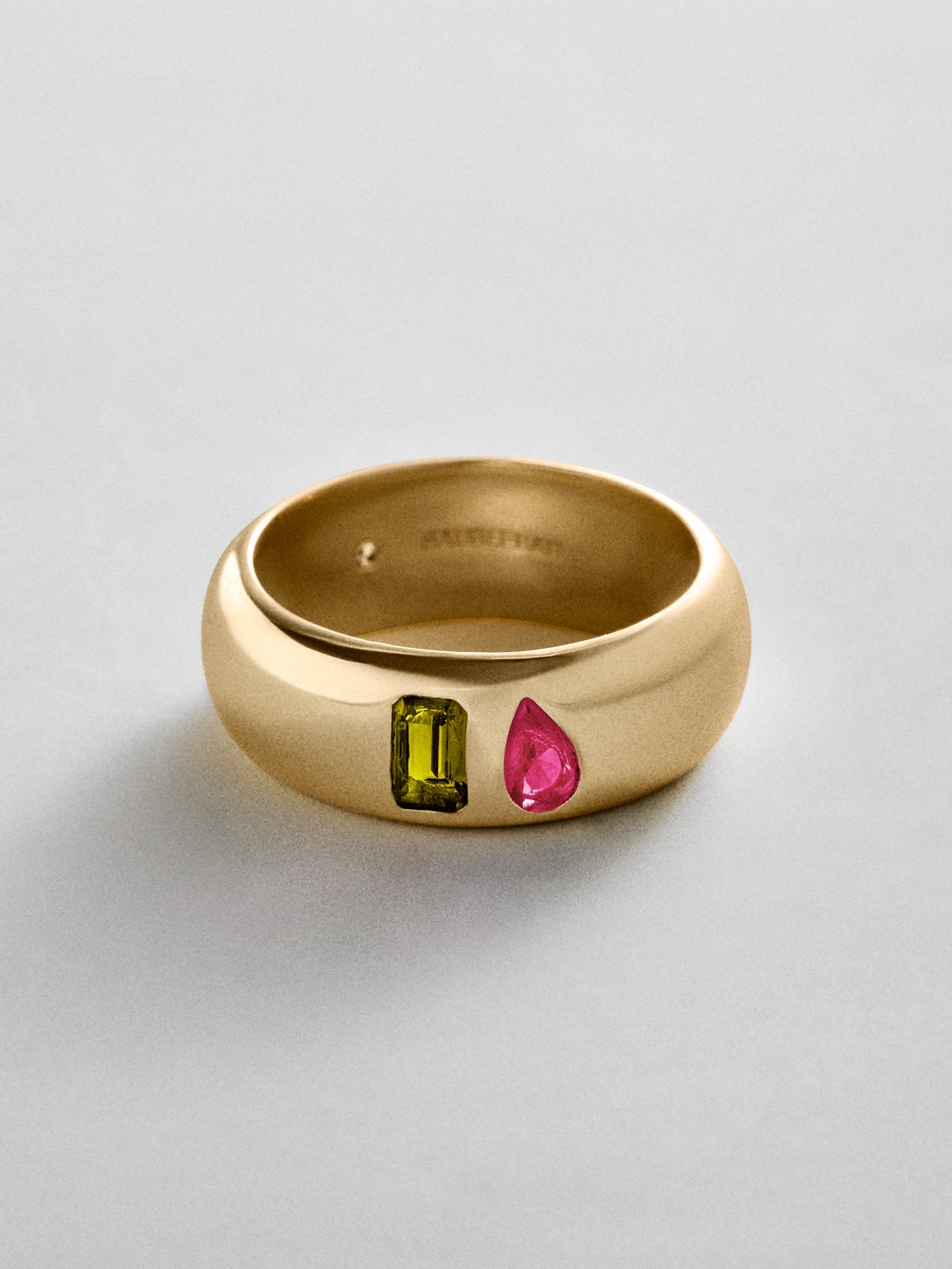 Multi-Stone Puffy Custom Birthstone Ring - Gold