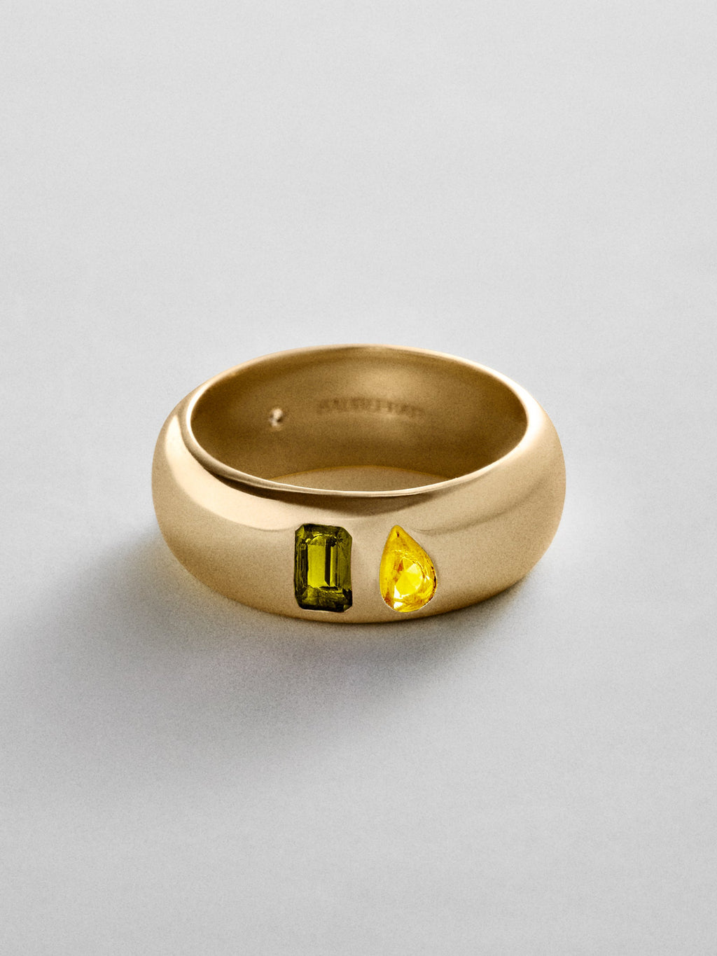 Multi-Stone Puffy Custom Birthstone Ring - Gold
