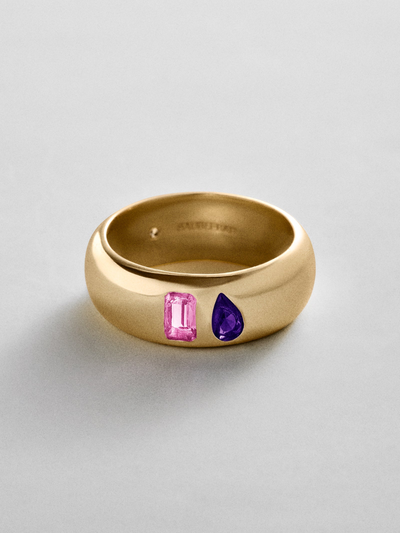 Multi-Stone Puffy Custom Birthstone Ring - Gold