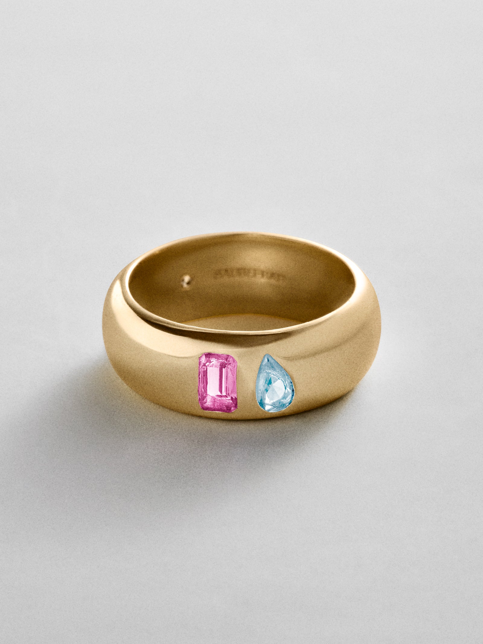 Multi-Stone Puffy Custom Birthstone Ring - Gold
