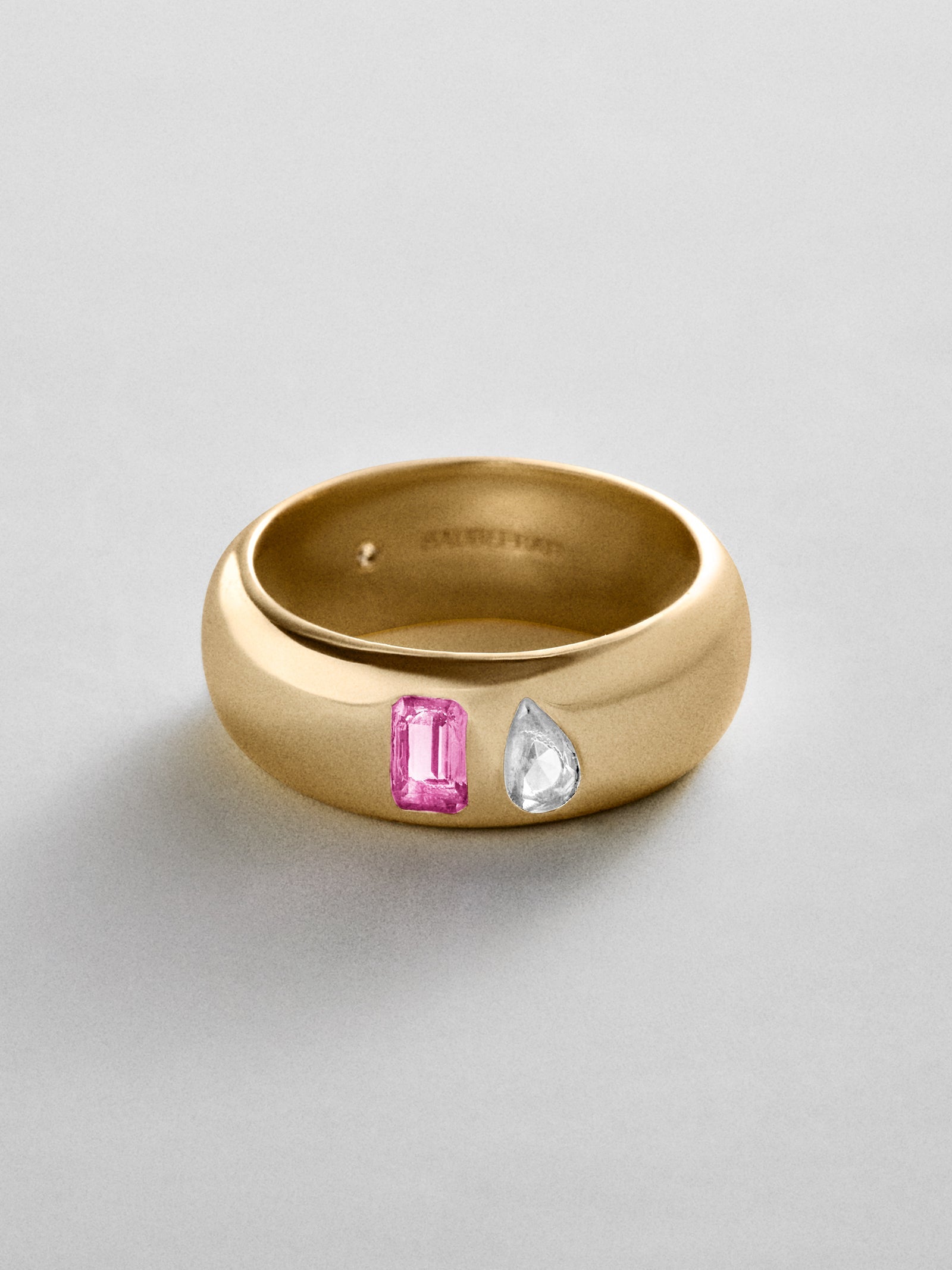 Multi-Stone Puffy Custom Birthstone Ring - Gold
