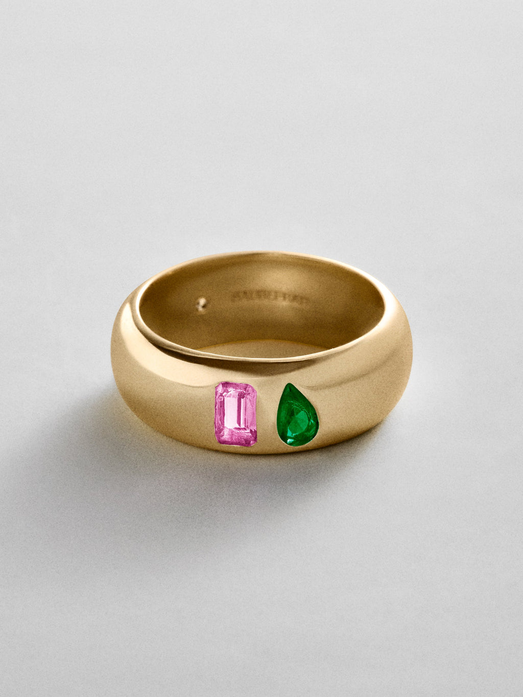 Multi-Stone Puffy Custom Birthstone Ring - Gold