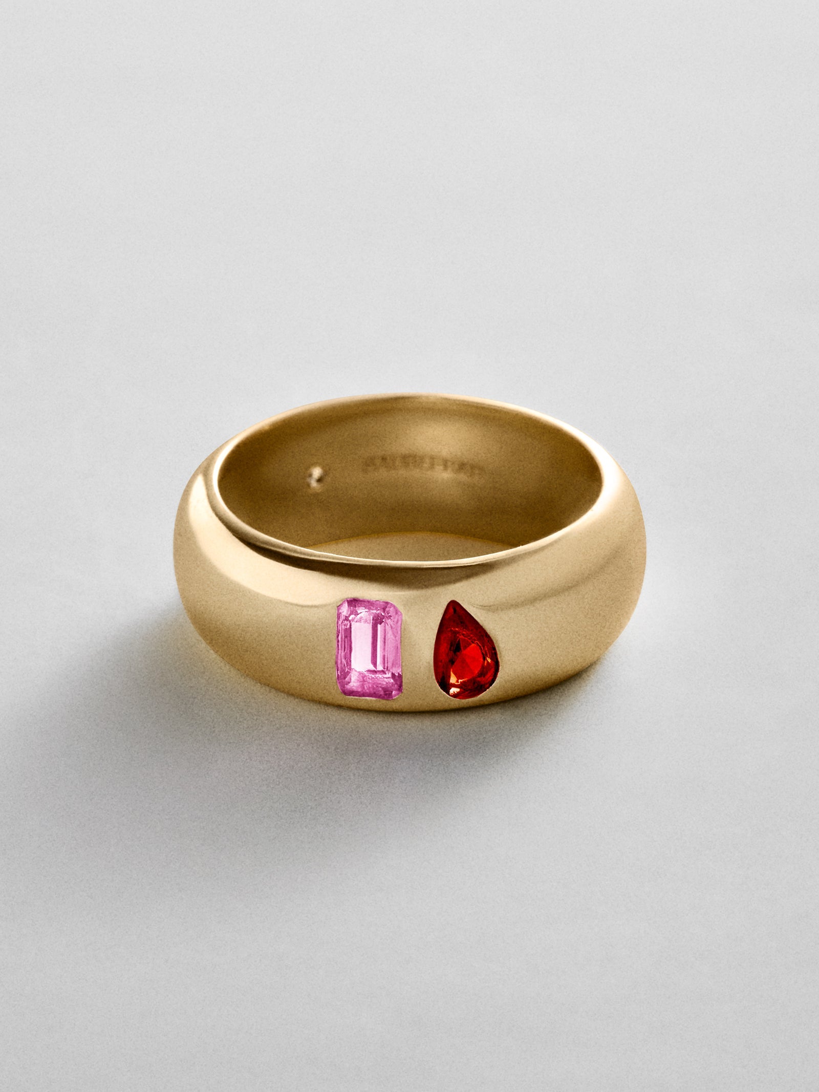 Multi-Stone Puffy Custom Birthstone Ring - Gold