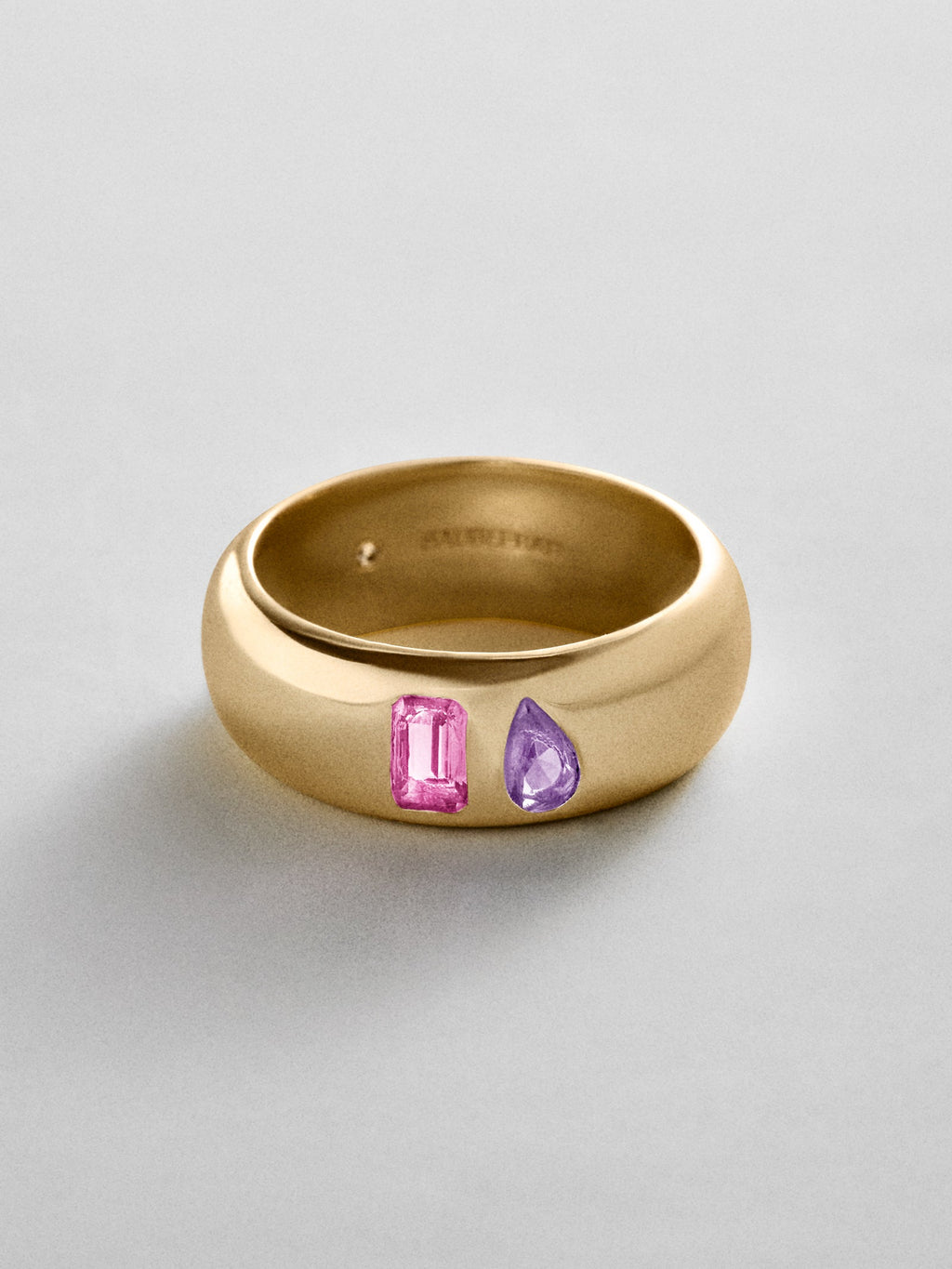 Multi-Stone Puffy Custom Birthstone Ring - Gold