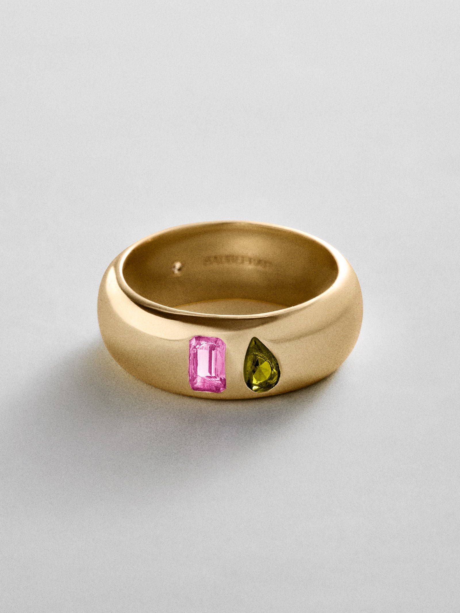 Multi-Stone Puffy Custom Birthstone Ring - Gold
