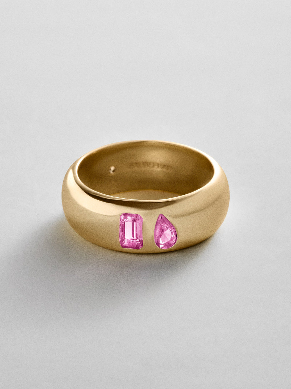 Multi-Stone Puffy Custom Birthstone Ring - Gold