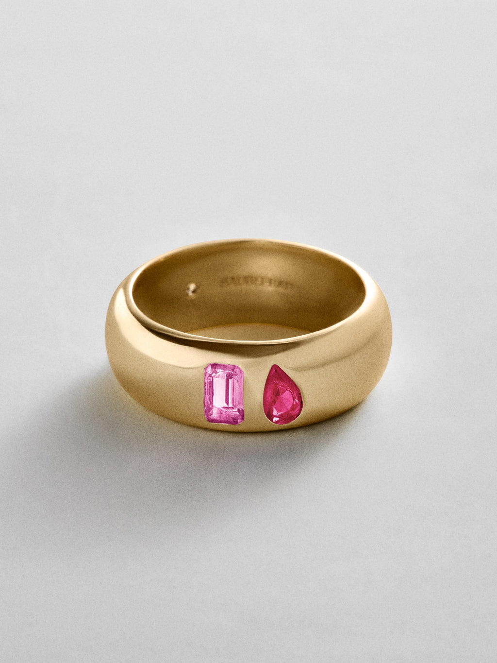 Multi-Stone Puffy Custom Birthstone Ring - Gold
