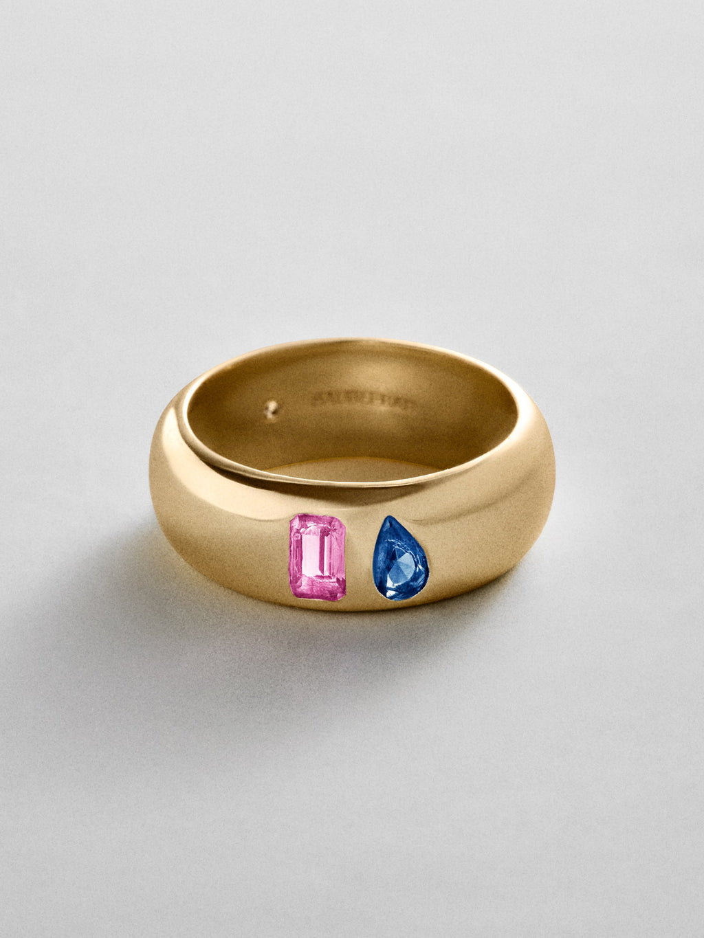 Multi-Stone Puffy Custom Birthstone Ring - Gold