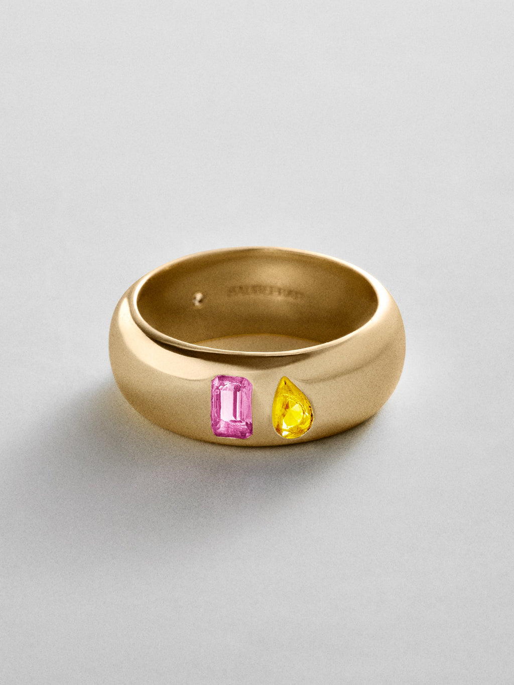 Multi-Stone Puffy Custom Birthstone Ring - Gold